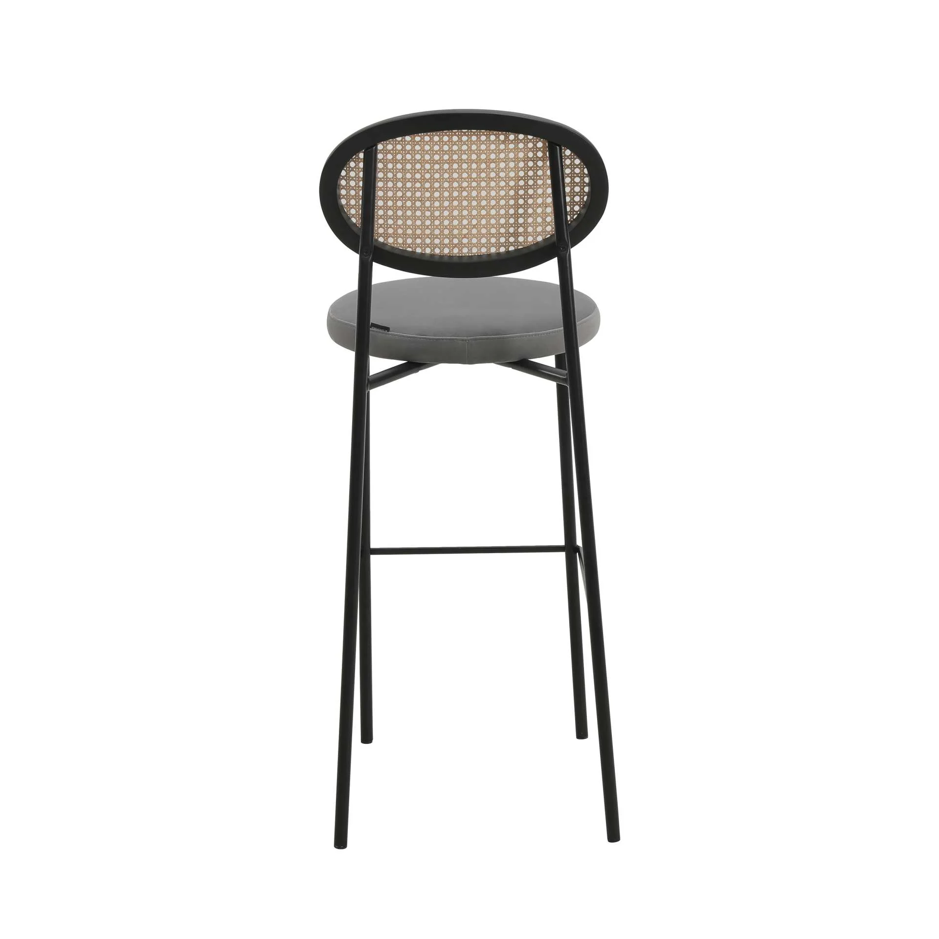 LeisureMod Euston Modern Wicker Bar Stool With Black Steel Frame - Image 21