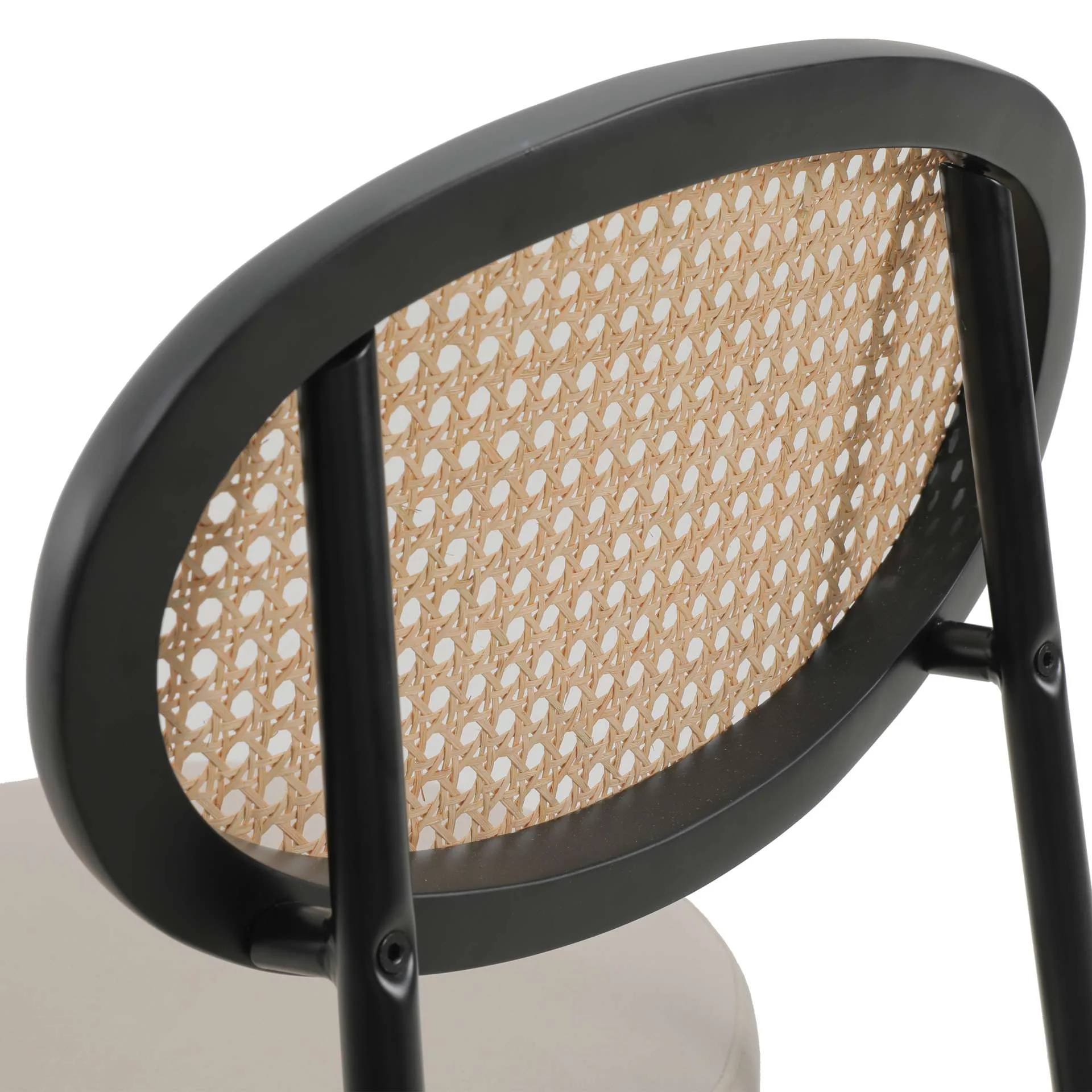 LeisureMod Euston Modern Wicker Bar Stool With Black Steel Frame - Image 6