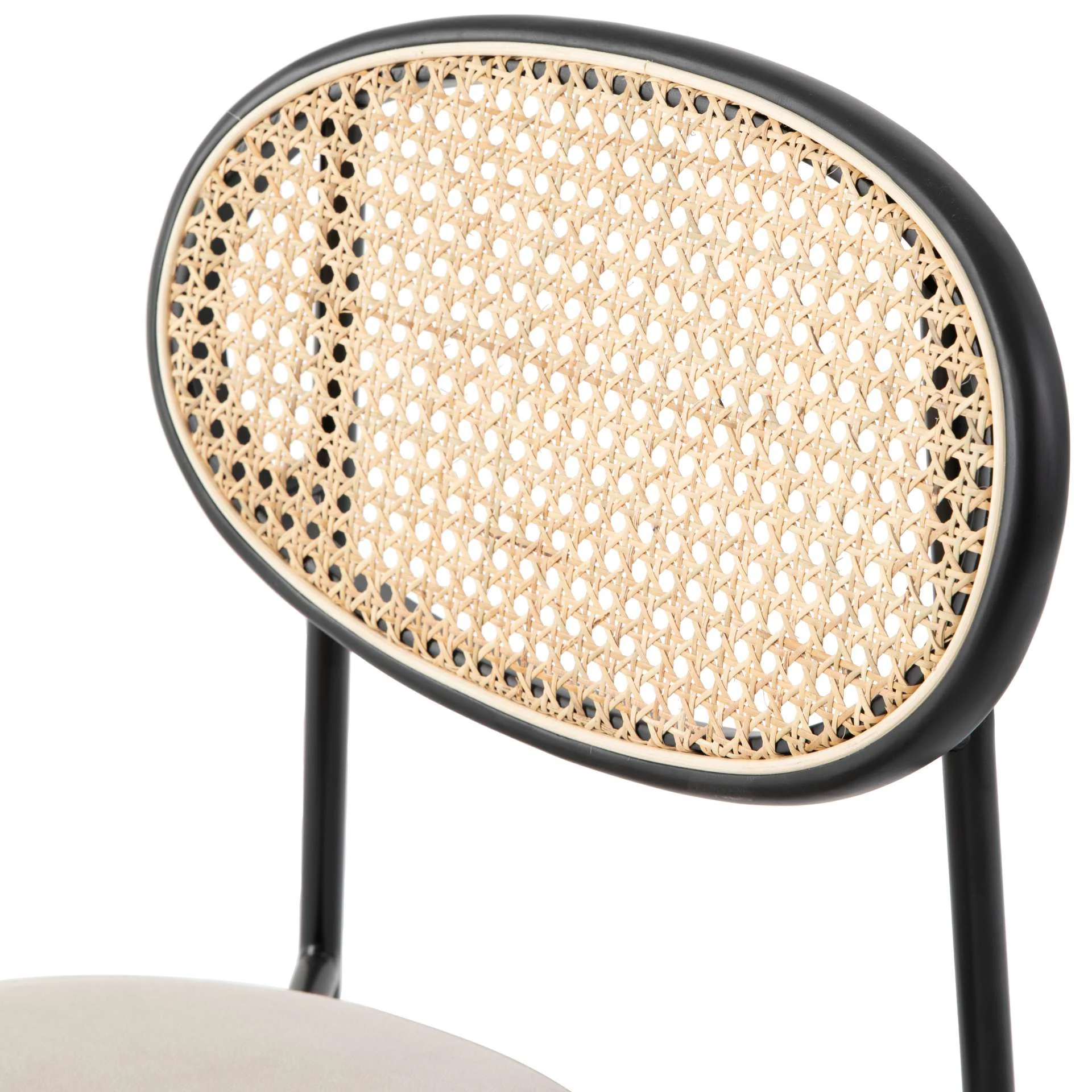 LeisureMod Euston Modern Wicker Dining Chair with Velvet Round Seat - Image 10