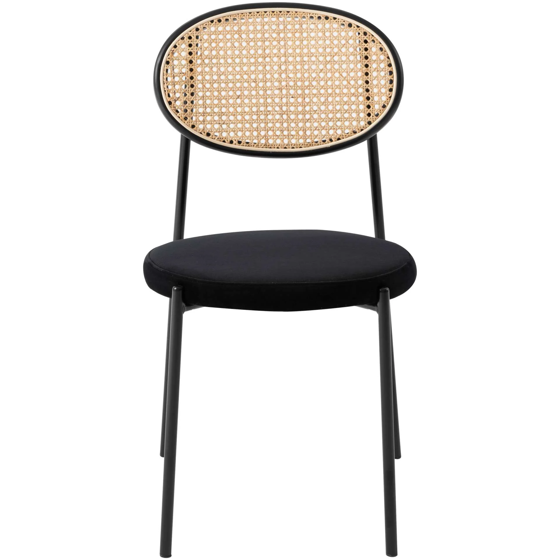 LeisureMod Euston Modern Wicker Dining Chair with Velvet Round Seat - Image 16