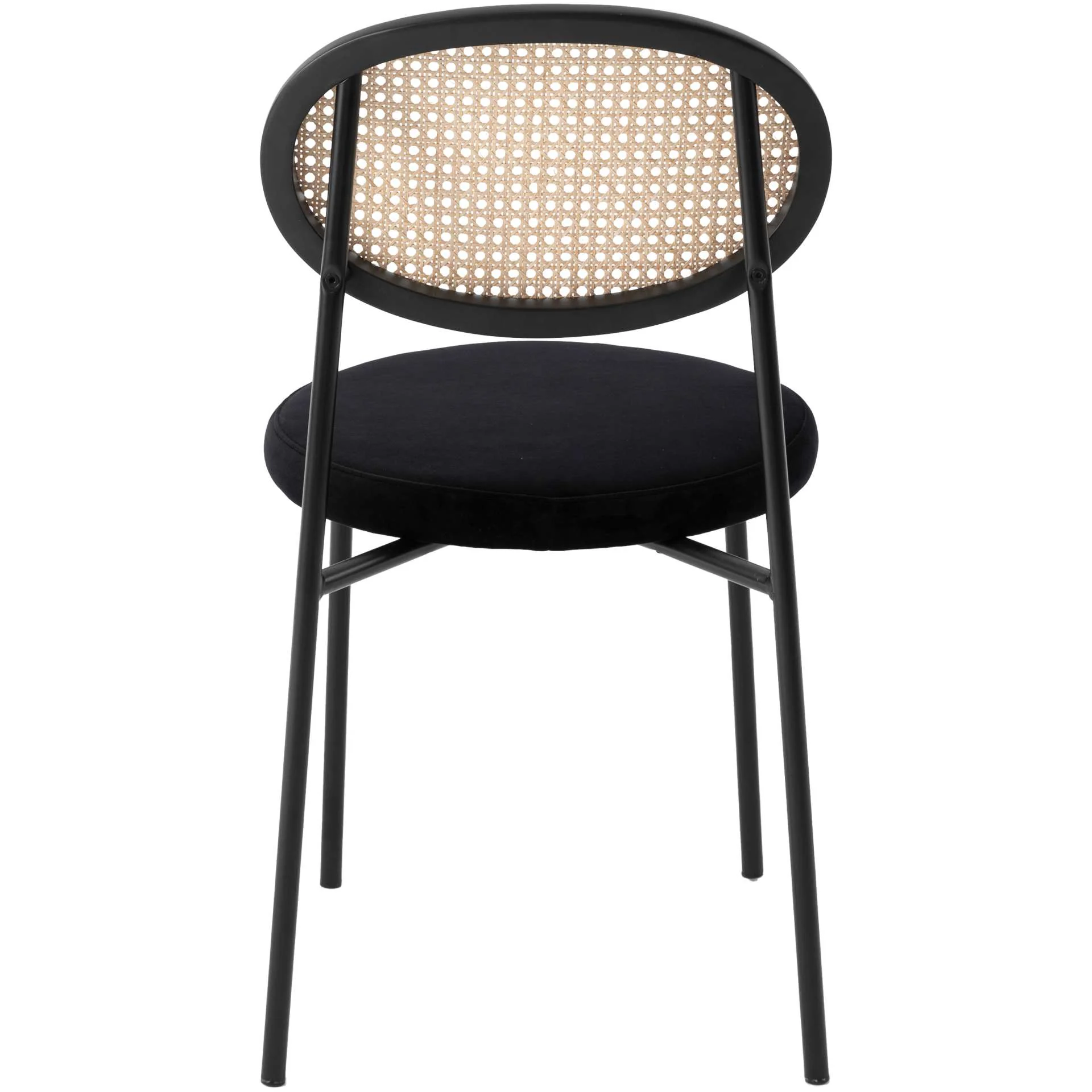 LeisureMod Euston Modern Wicker Dining Chair with Velvet Round Seat - Image 18
