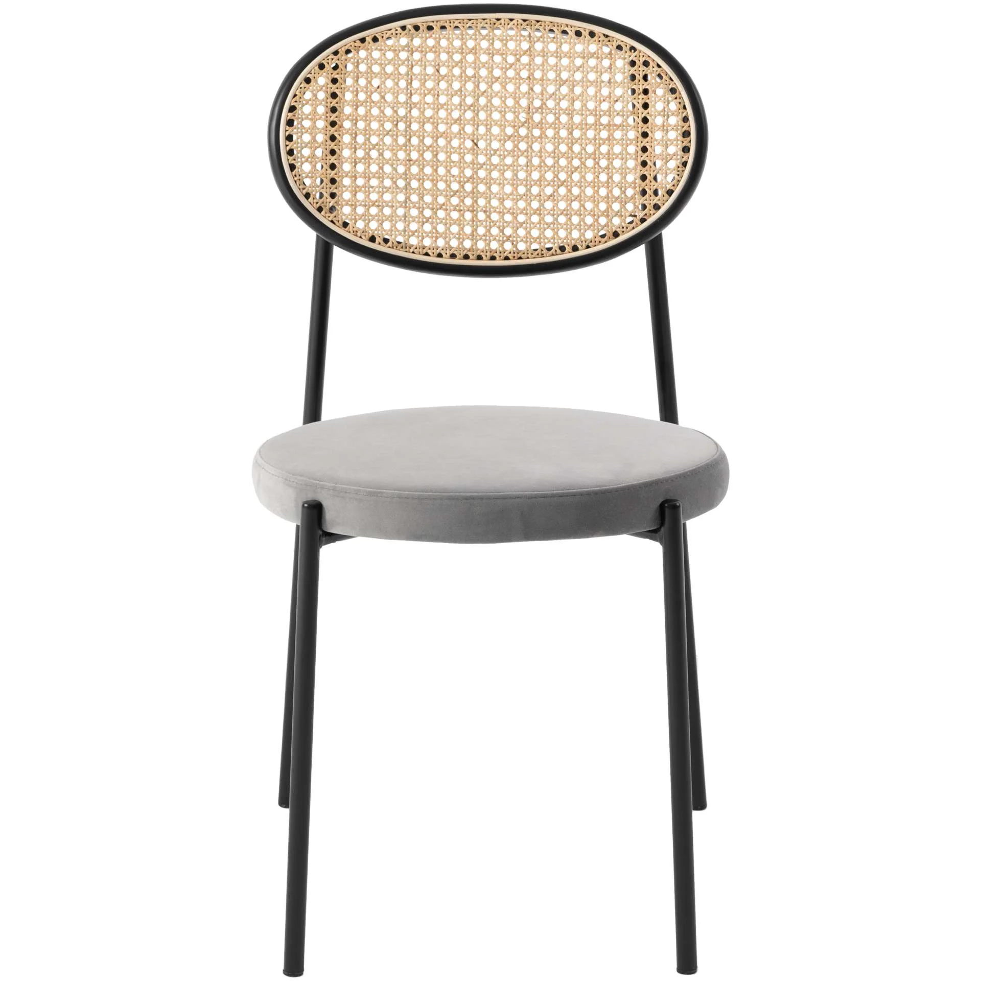 LeisureMod Euston Modern Wicker Dining Chair with Velvet Round Seat - Image 26
