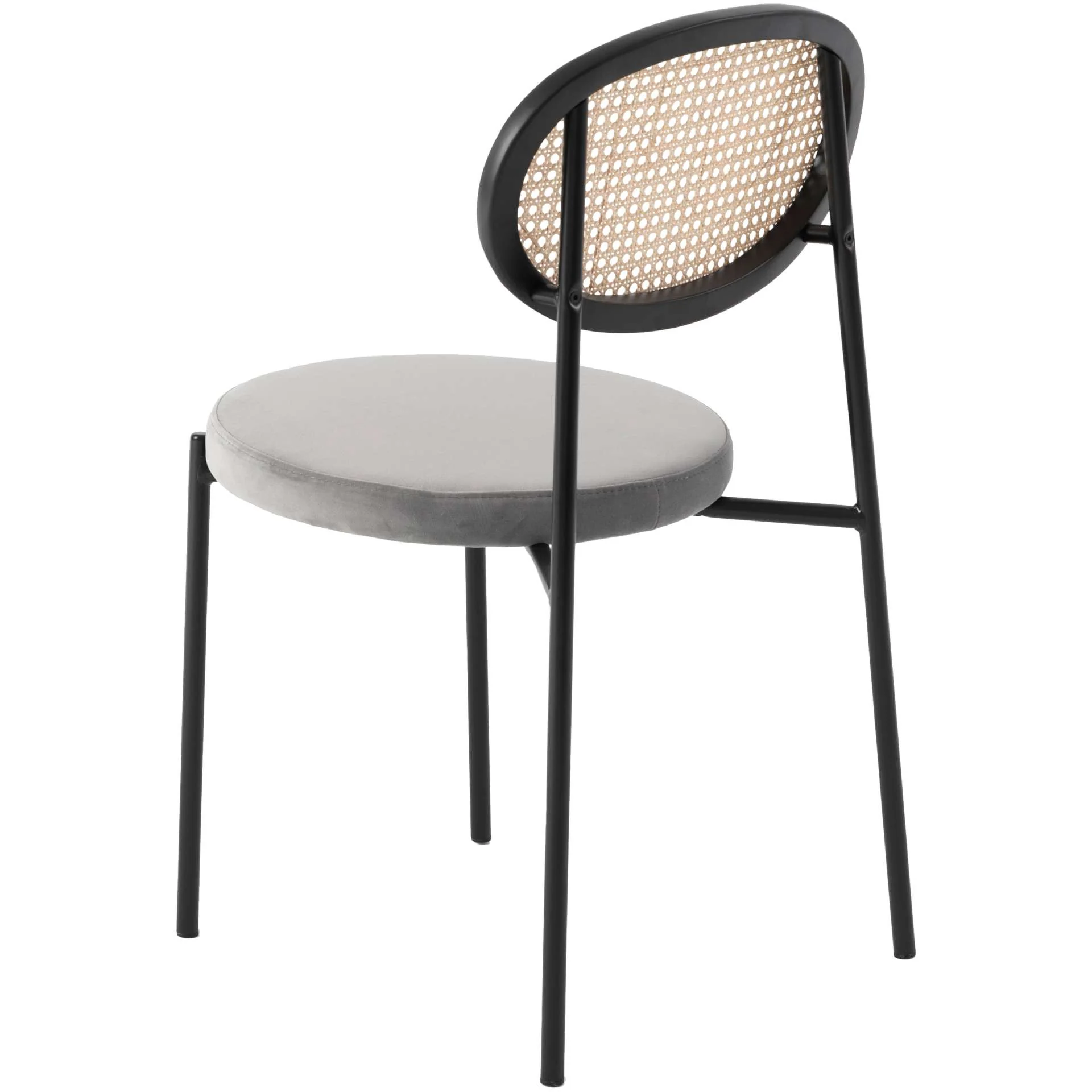 LeisureMod Euston Modern Wicker Dining Chair with Velvet Round Seat - Image 28