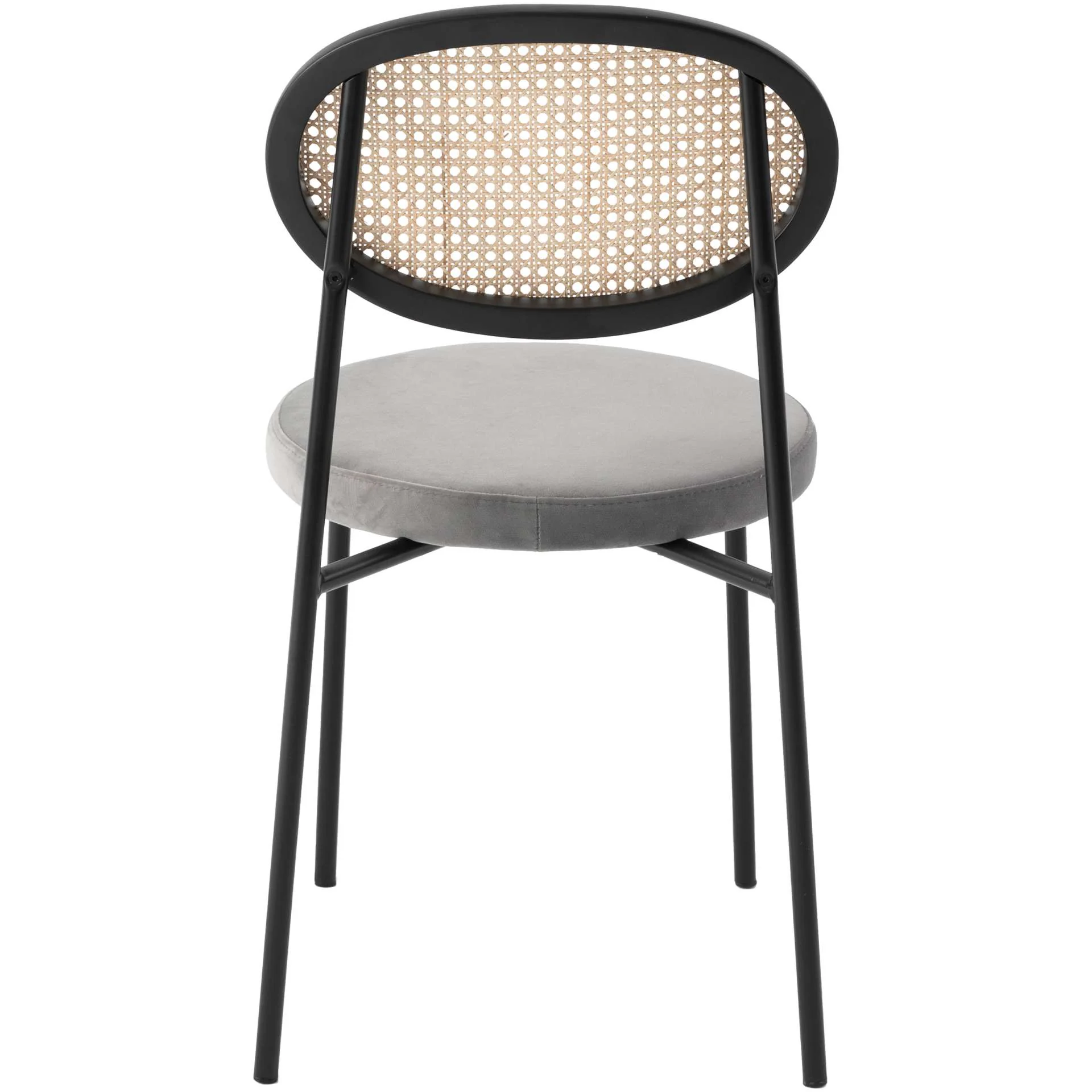 LeisureMod Euston Modern Wicker Dining Chair with Velvet Round Seat - Image 30