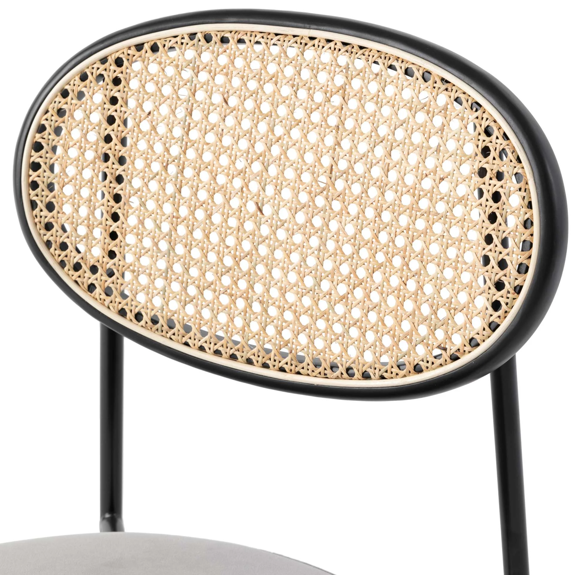 LeisureMod Euston Modern Wicker Dining Chair with Velvet Round Seat - Image 31