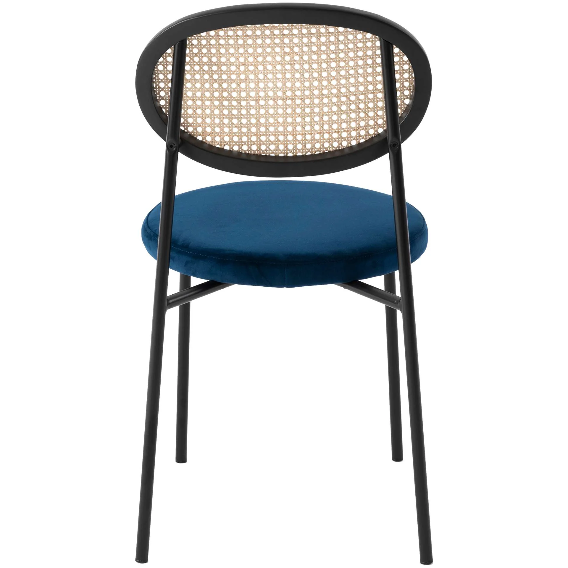 LeisureMod Euston Modern Wicker Dining Chair with Velvet Round Seat - Image 40