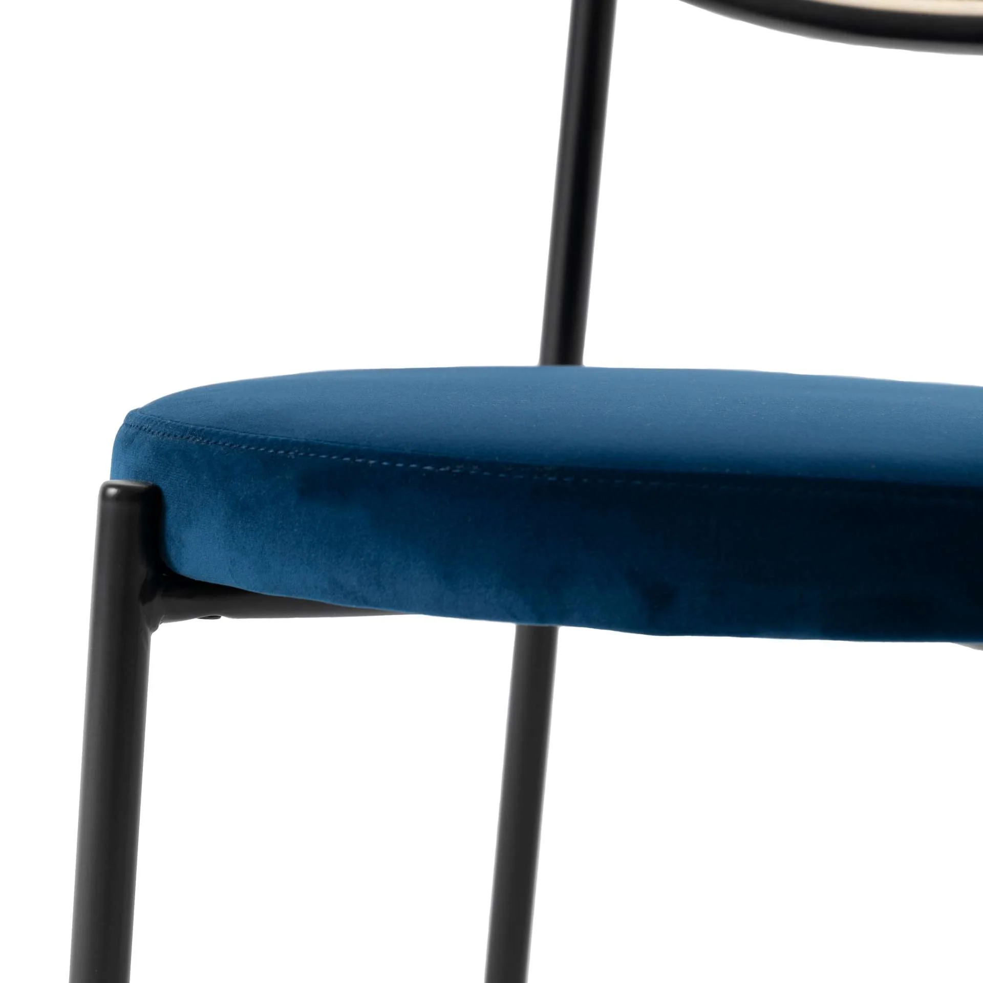 LeisureMod Euston Modern Wicker Dining Chair with Velvet Round Seat - Image 43