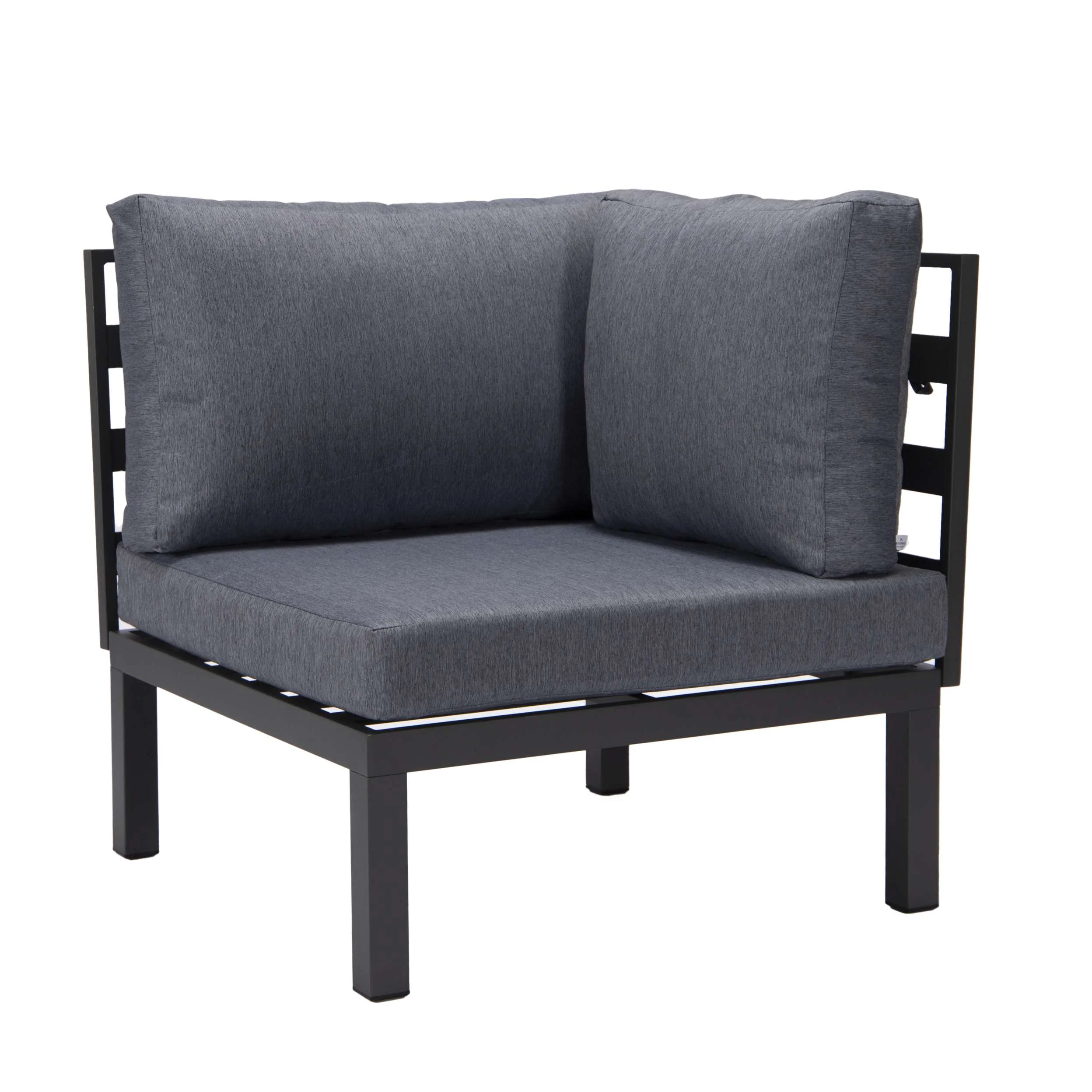 LeisureMod Hamilton 6-Piece Aluminum Patio Conversation Set With Cushions - Image 22