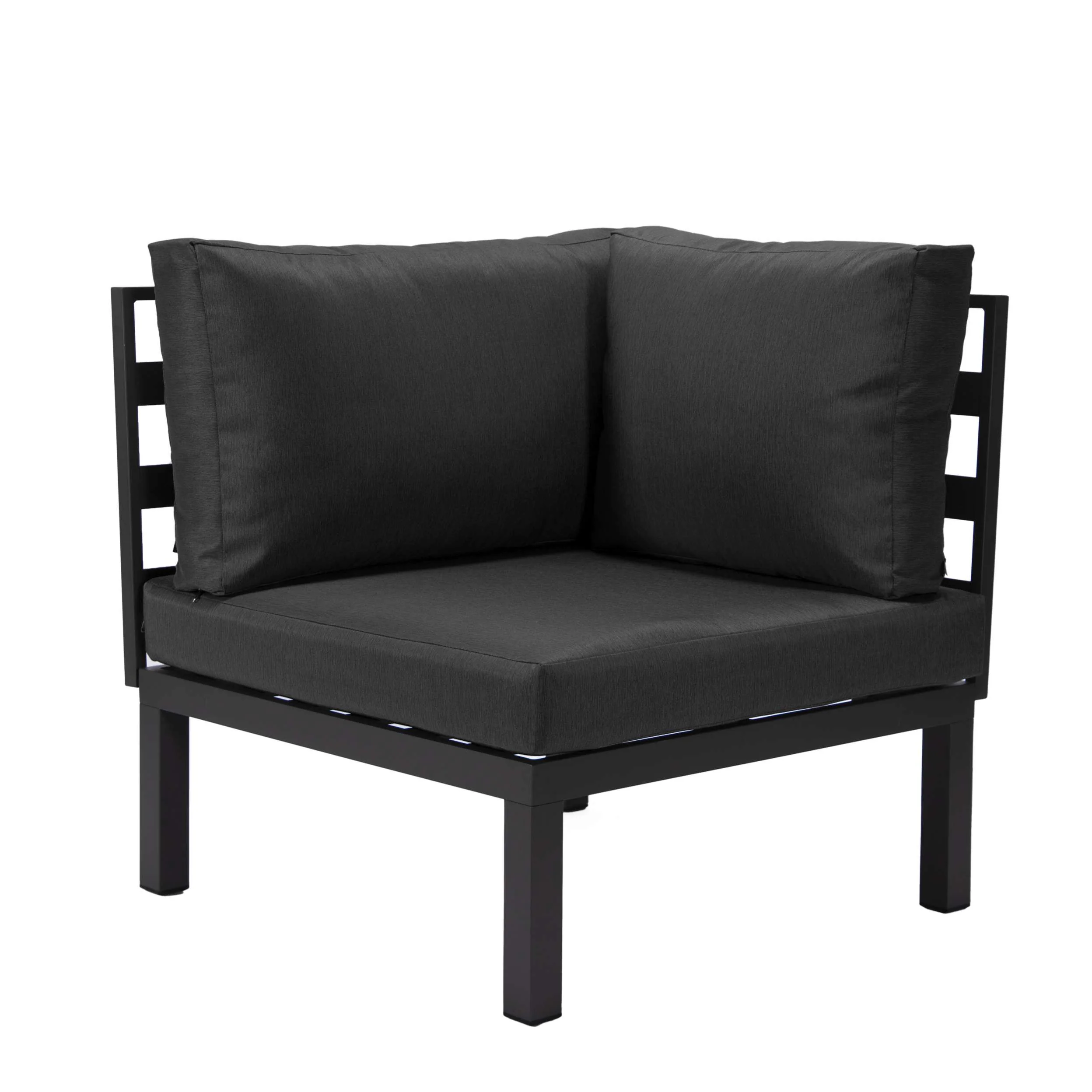 LeisureMod Hamilton 6-Piece Aluminum Patio Conversation Set With Cushions - Image 5