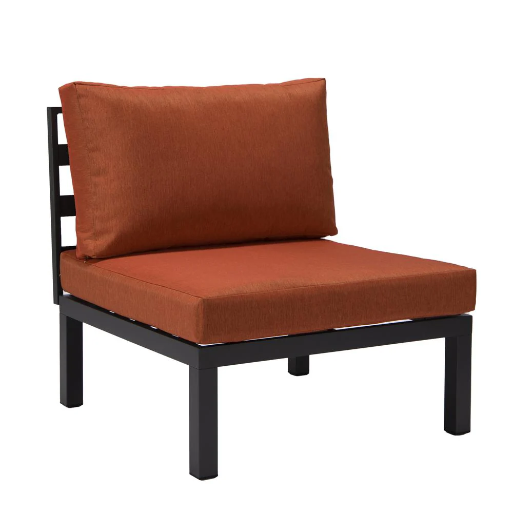 LeisureMod Hamilton 6-Piece Aluminum Patio Conversation Set With Cushions - Image 73