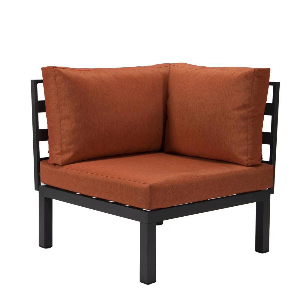 LeisureMod Hamilton 6-Piece Aluminum Patio Conversation Set With Cushions - Image 74
