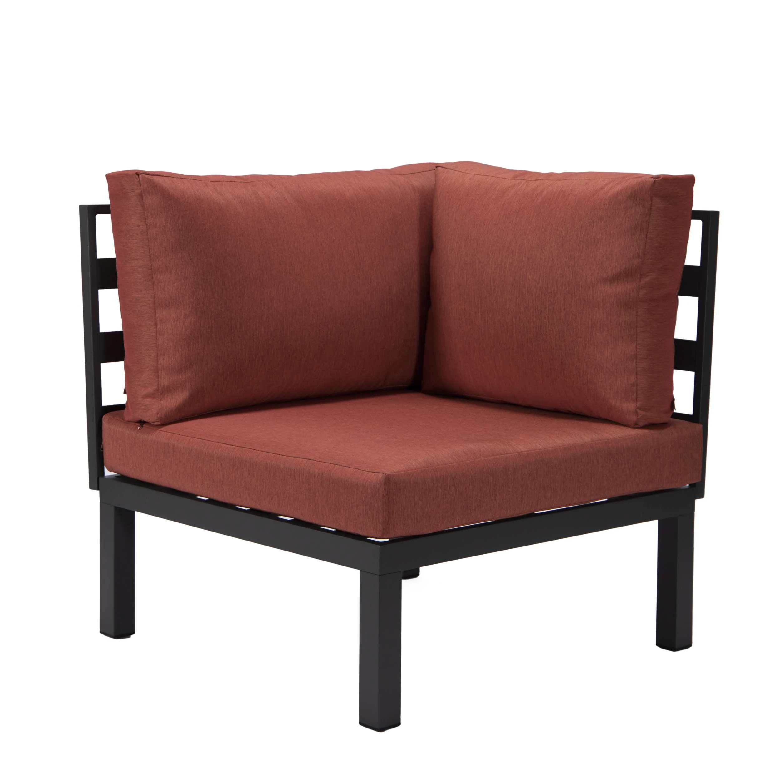 LeisureMod Hamilton 6-Piece Aluminum Patio Conversation Set With Cushions - Image 80