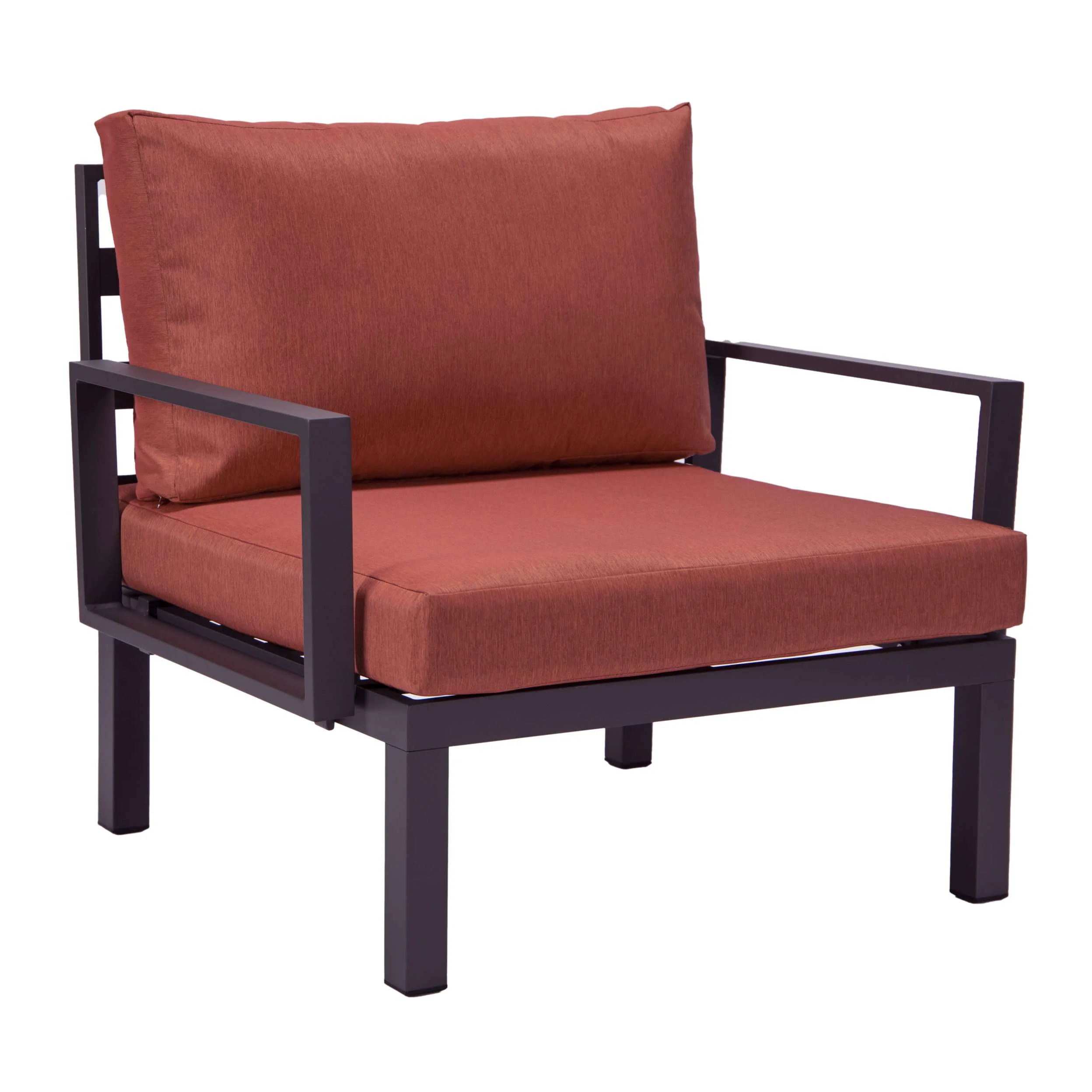 LeisureMod Hamilton 6-Piece Aluminum Patio Conversation Set With Cushions - Image 84