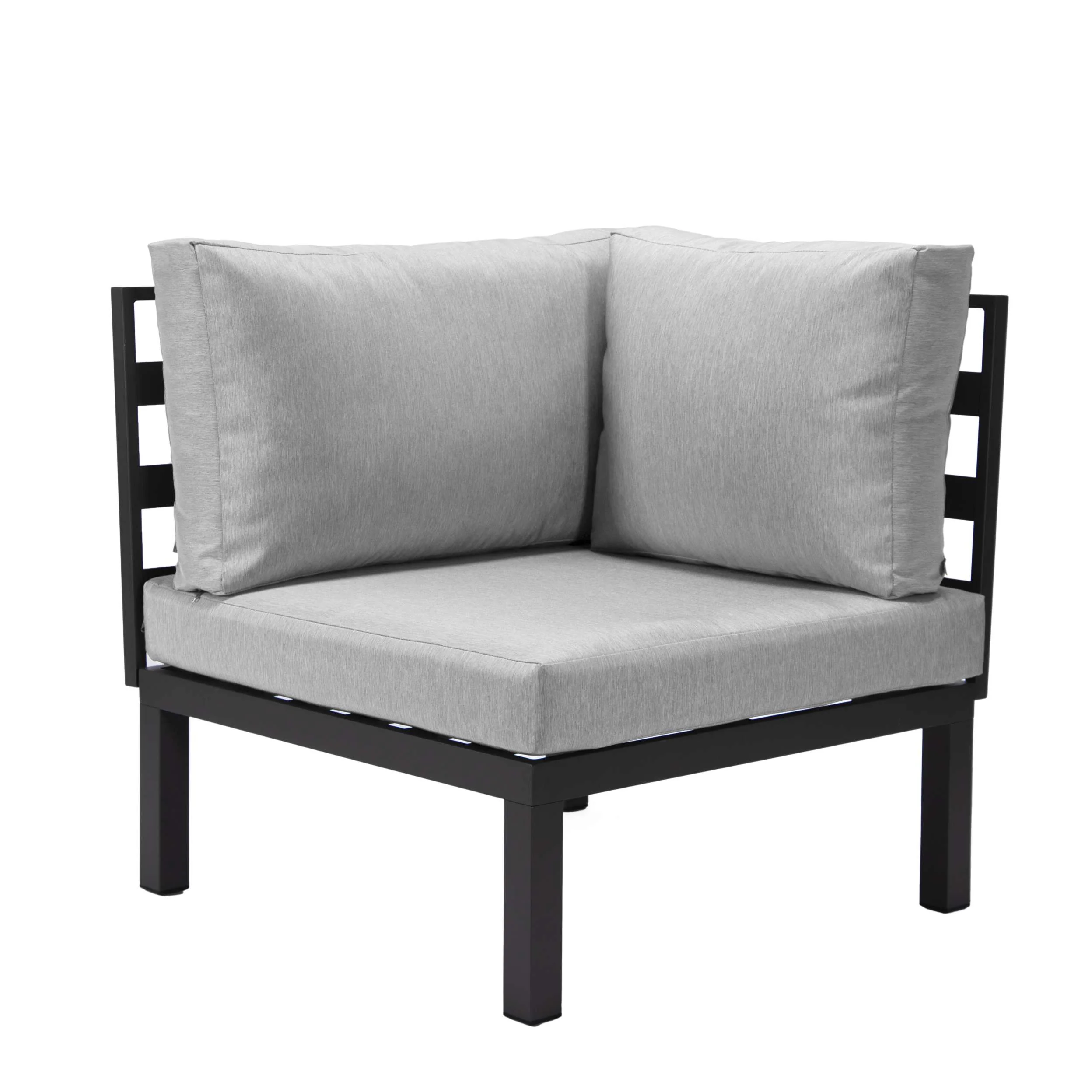 LeisureMod Hamilton 7-Piece Aluminum Patio Conversation Set With Coffee Table And Cushions - Image 68
