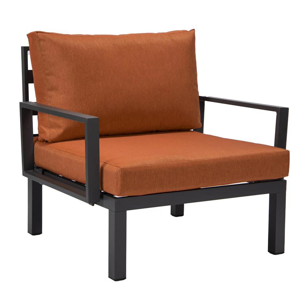 LeisureMod Hamilton 7-Piece Aluminum Patio Conversation Set With Coffee Table And Cushions - Image 85
