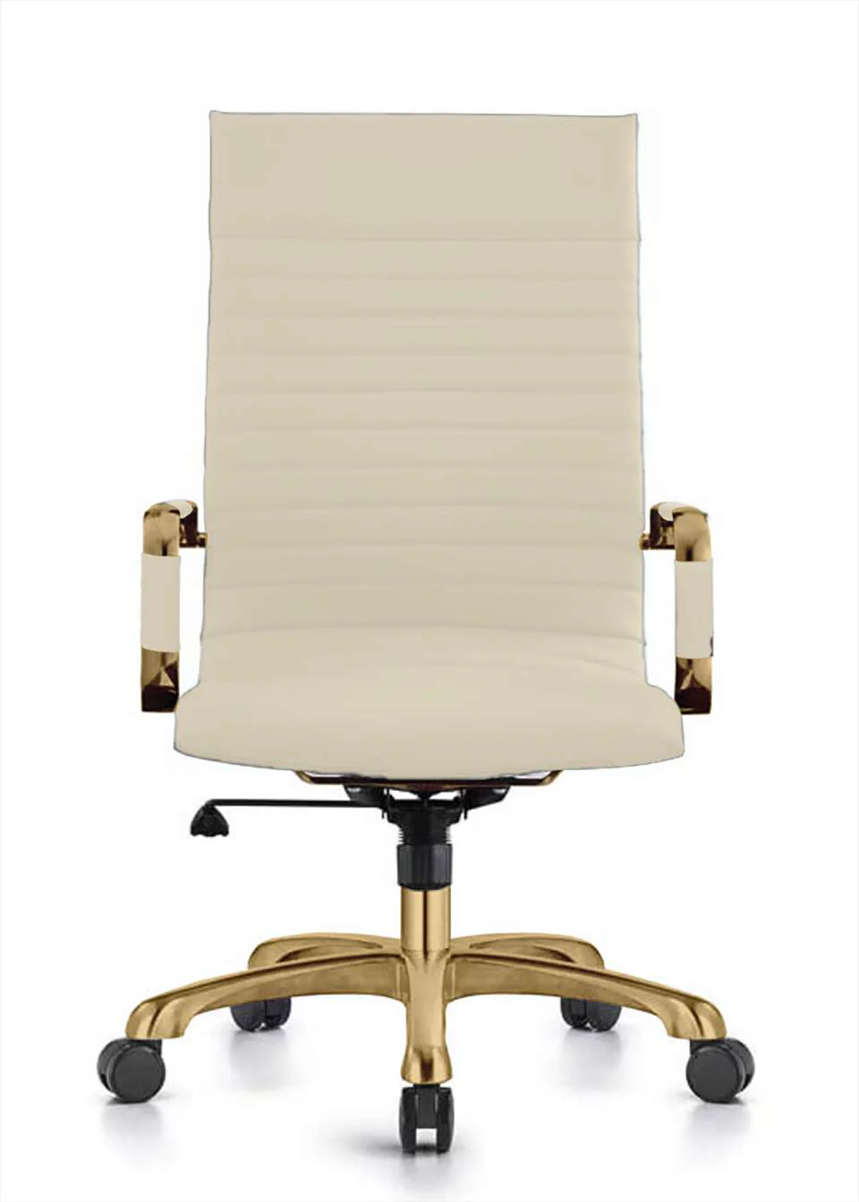 LeisureMod Harris High-Back Leatherette Office Chair With Gold Frame - Image 6