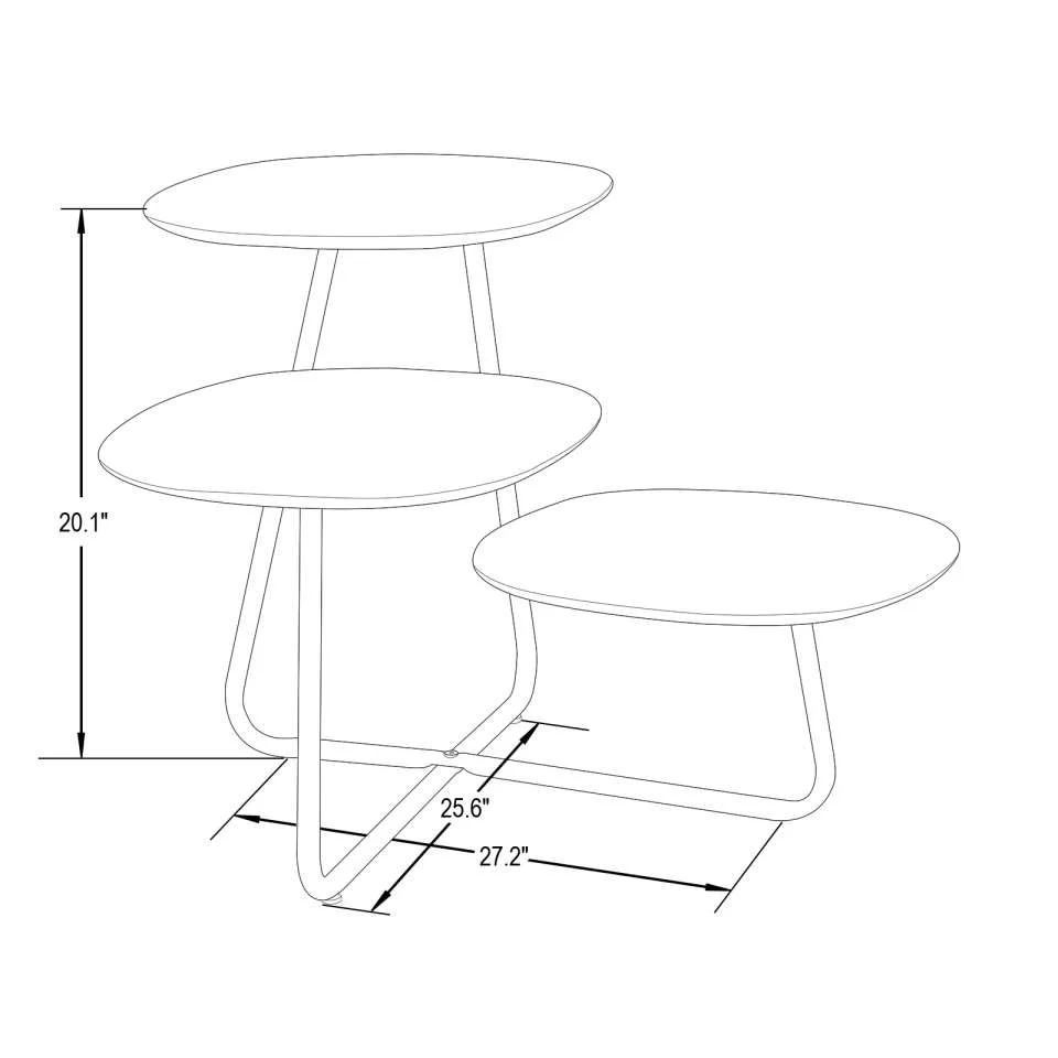 LeisureMod Hazelton Multi-Top End Tables with Manufactured Wood Top and Powder Coated Steel Frame - Image 26