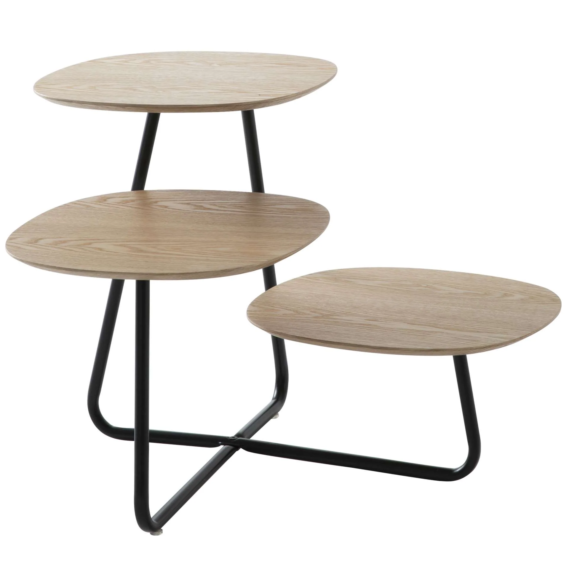 LeisureMod Hazelton Multi-Top End Tables with Manufactured Wood Top and Powder Coated Steel Frame - Image 4