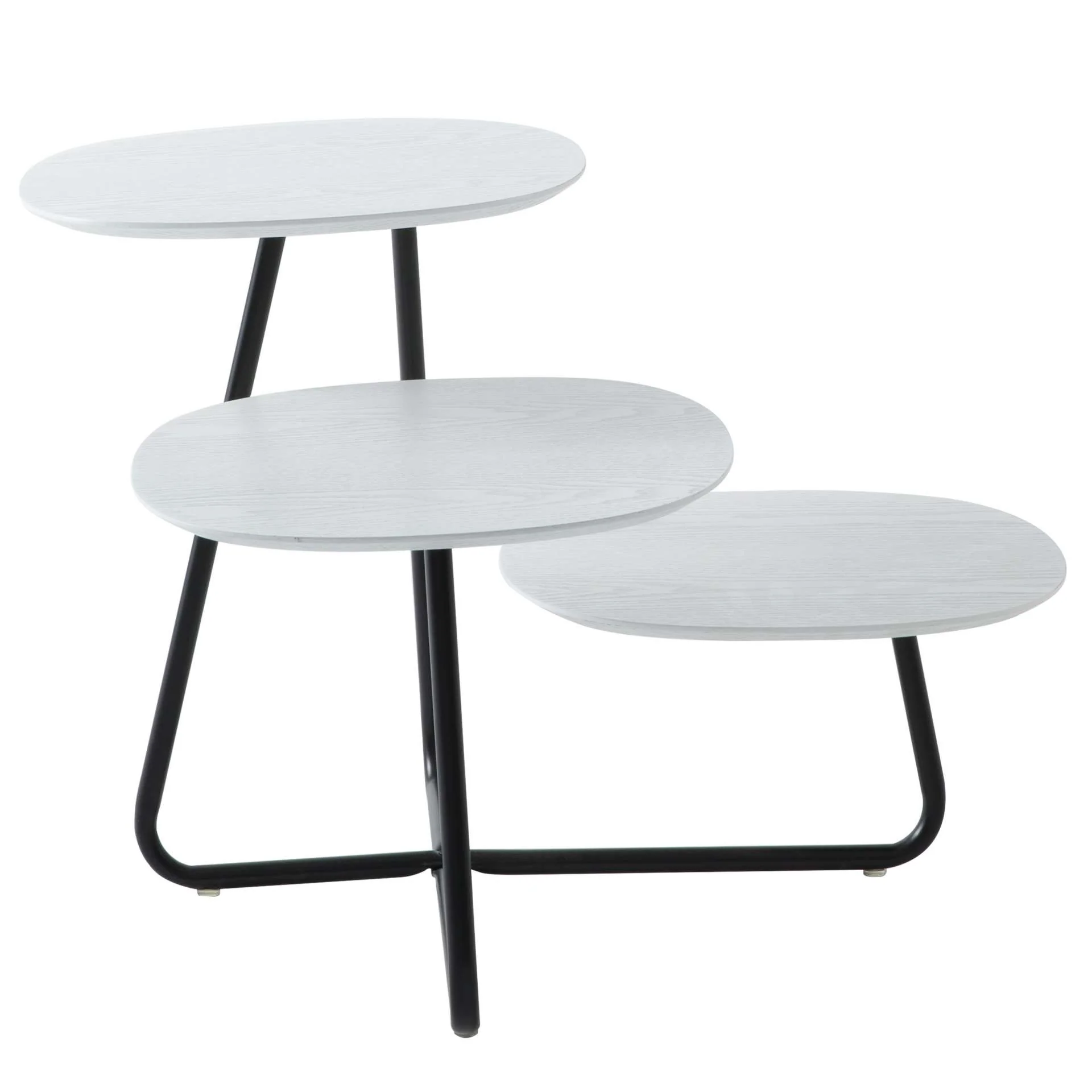 LeisureMod Hazelton Multi-Top End Tables with Manufactured Wood Top and Powder Coated Steel Frame - Image 42