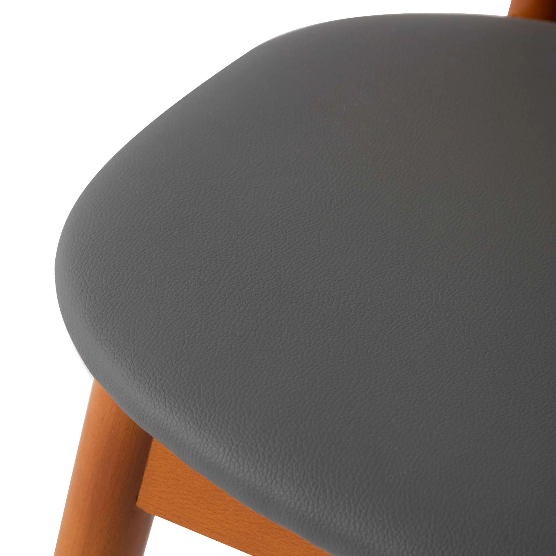 LeisureMod Holbeck Wicker Dining Chair with Upholstered Leather Seat and Beech Wood Legs - Image 17