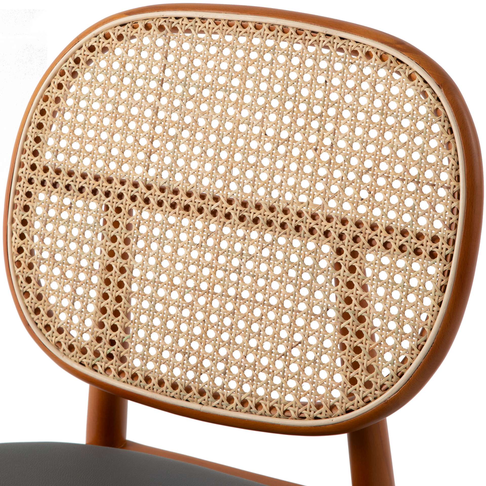 LeisureMod Holbeck Wicker Dining Chair with Upholstered Leather Seat and Beech Wood Legs - Image 18