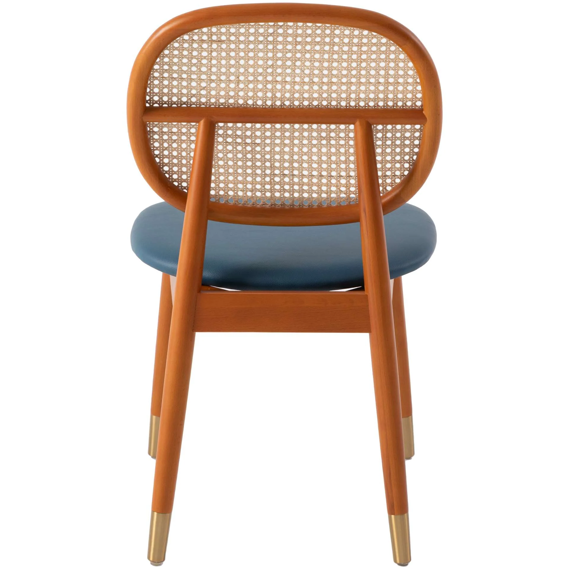 LeisureMod Holbeck Wicker Dining Chair with Upholstered Leather Seat and Beech Wood Legs - Image 27