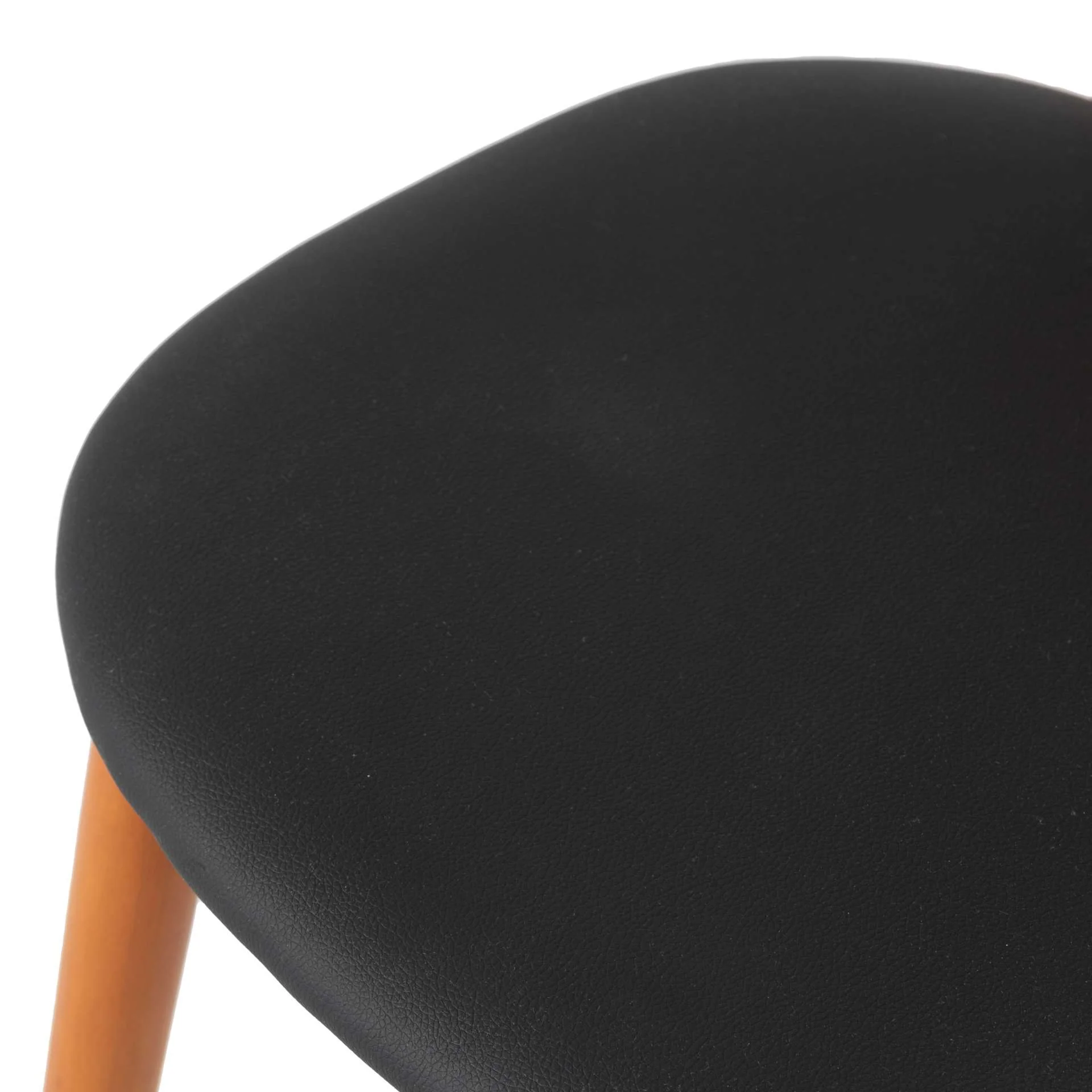 LeisureMod Holbeck Wicker Dining Chair with Upholstered Leather Seat and Beech Wood Legs - Image 9