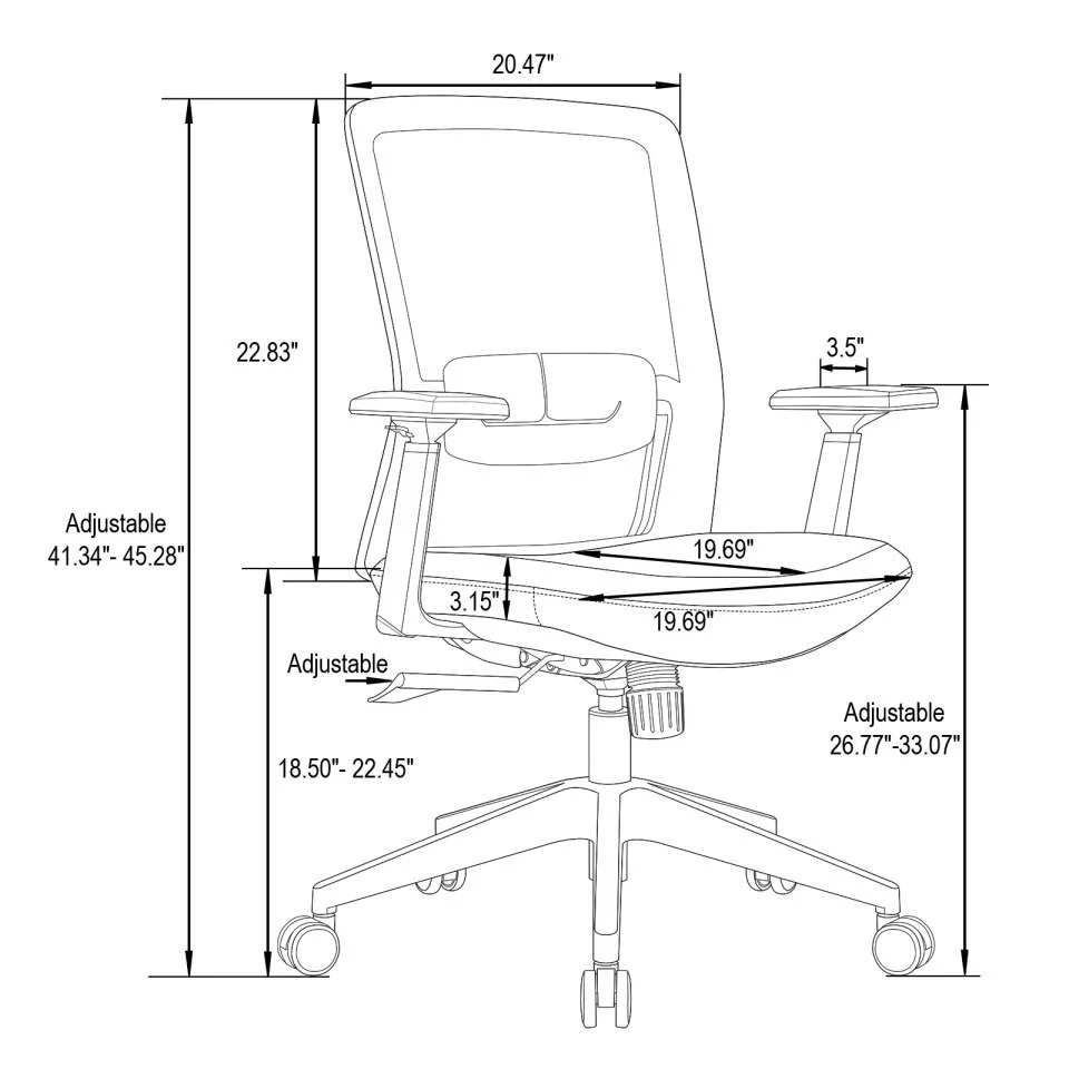 LeisureMod Ingram Modern  Office Task Chair with adjustable armrests - Image 9