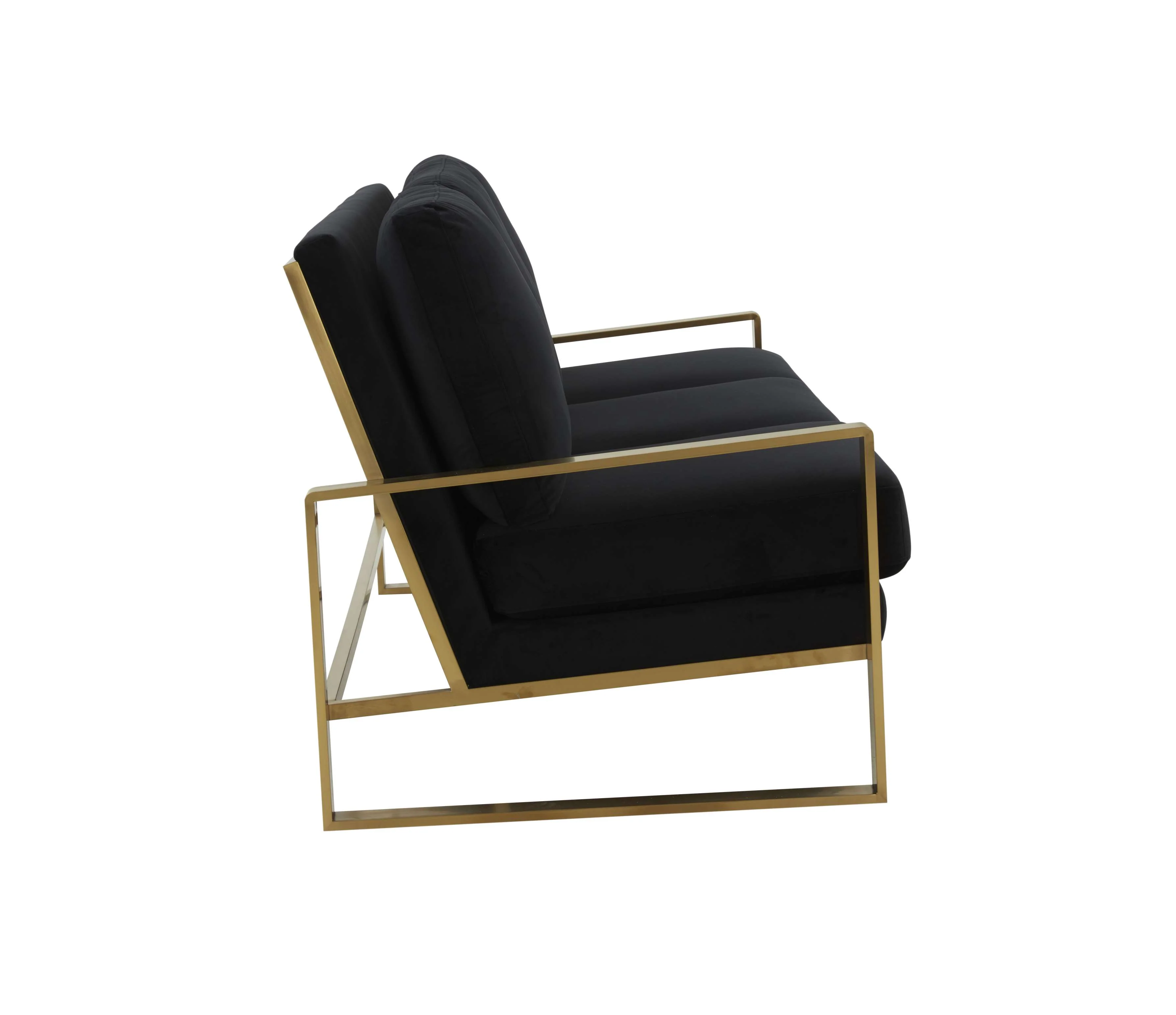 LeisureMod Jefferson Contemporary Modern Design Velvet Sofa With Gold Frame. - Image 13