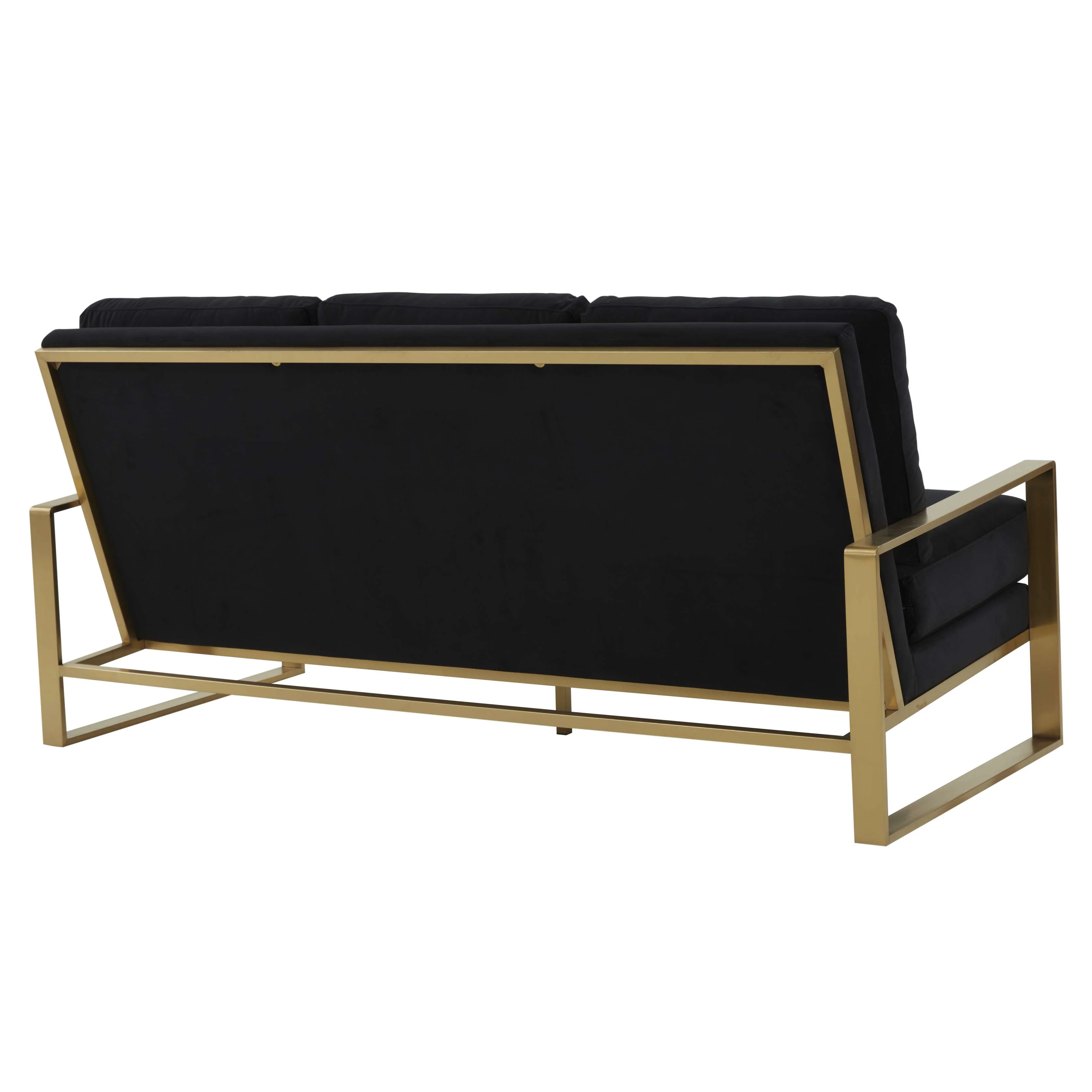 LeisureMod Jefferson Contemporary Modern Design Velvet Sofa With Gold Frame. - Image 14