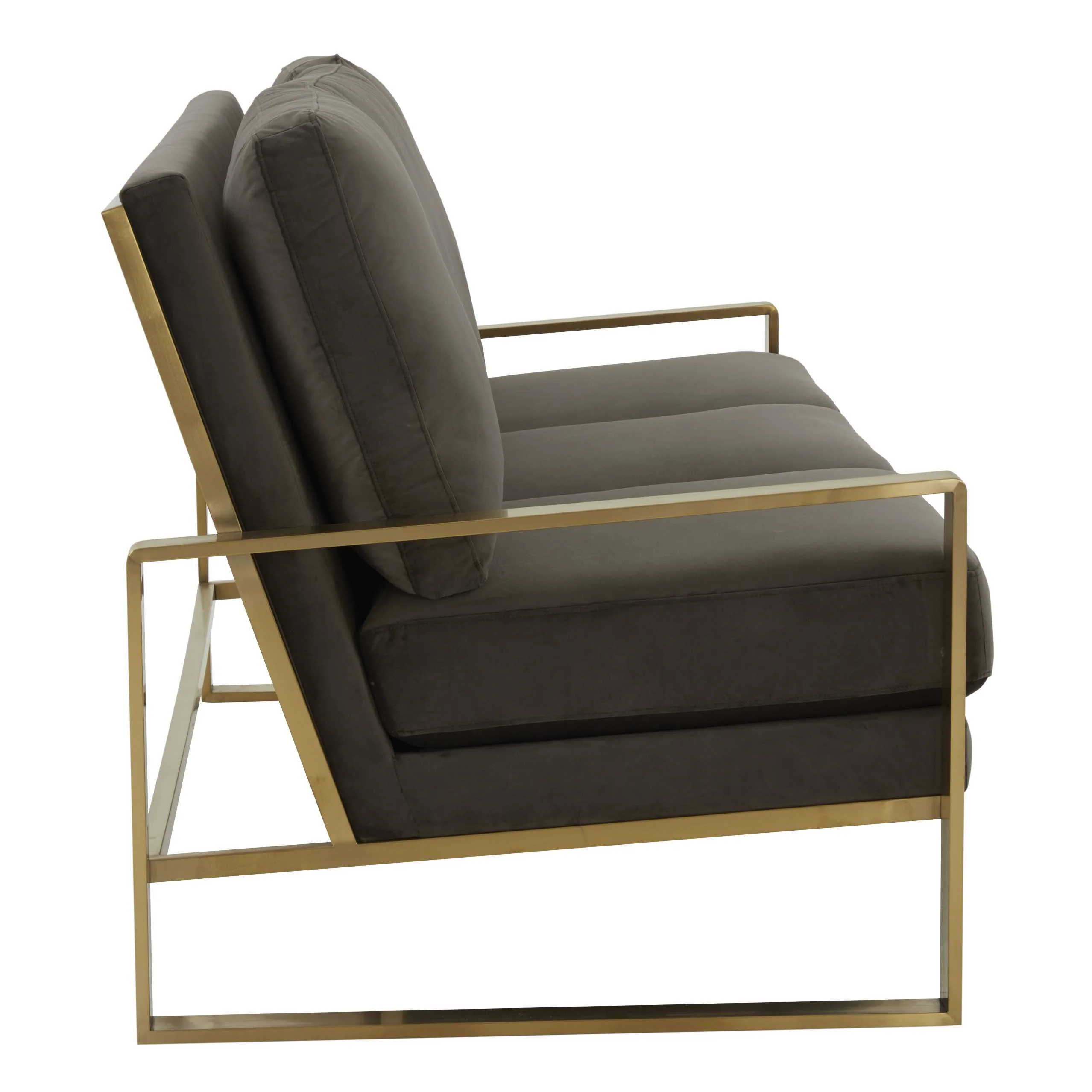 LeisureMod Jefferson Contemporary Modern Design Velvet Sofa With Gold Frame. - Image 17