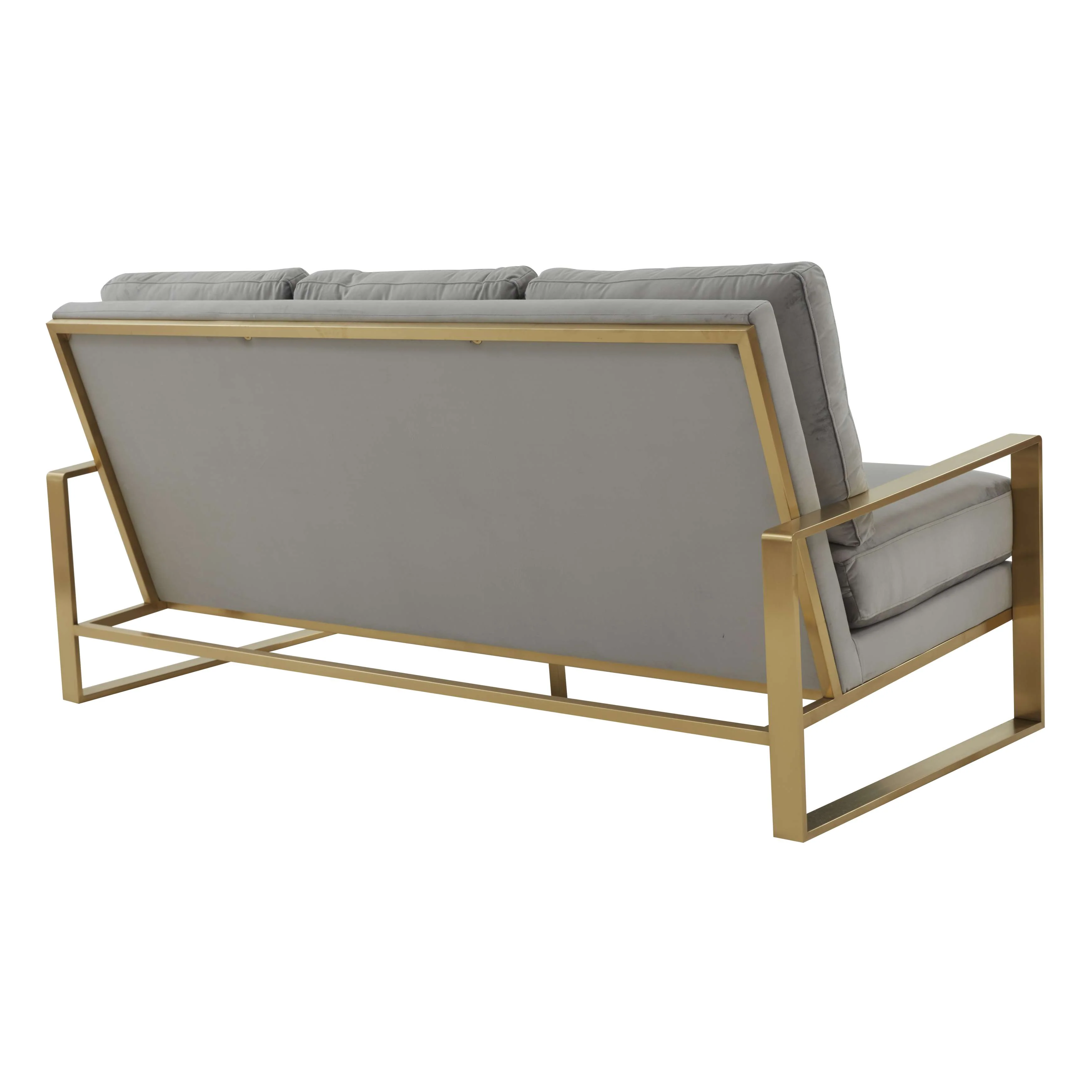 LeisureMod Jefferson Contemporary Modern Design Velvet Sofa With Gold Frame. - Image 24
