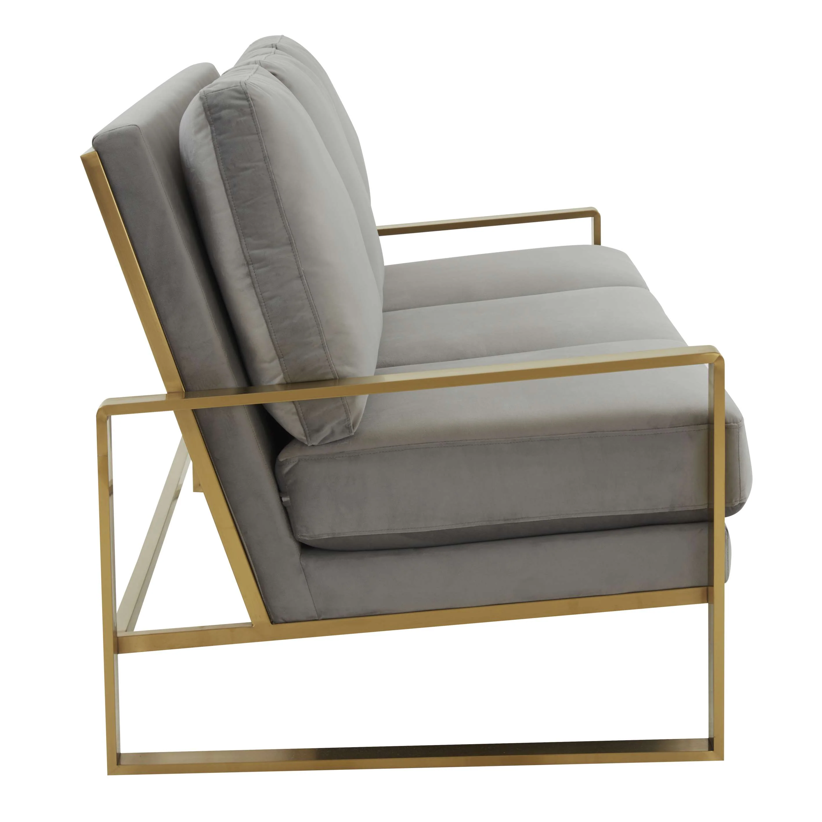 LeisureMod Jefferson Contemporary Modern Design Velvet Sofa With Gold Frame. - Image 25