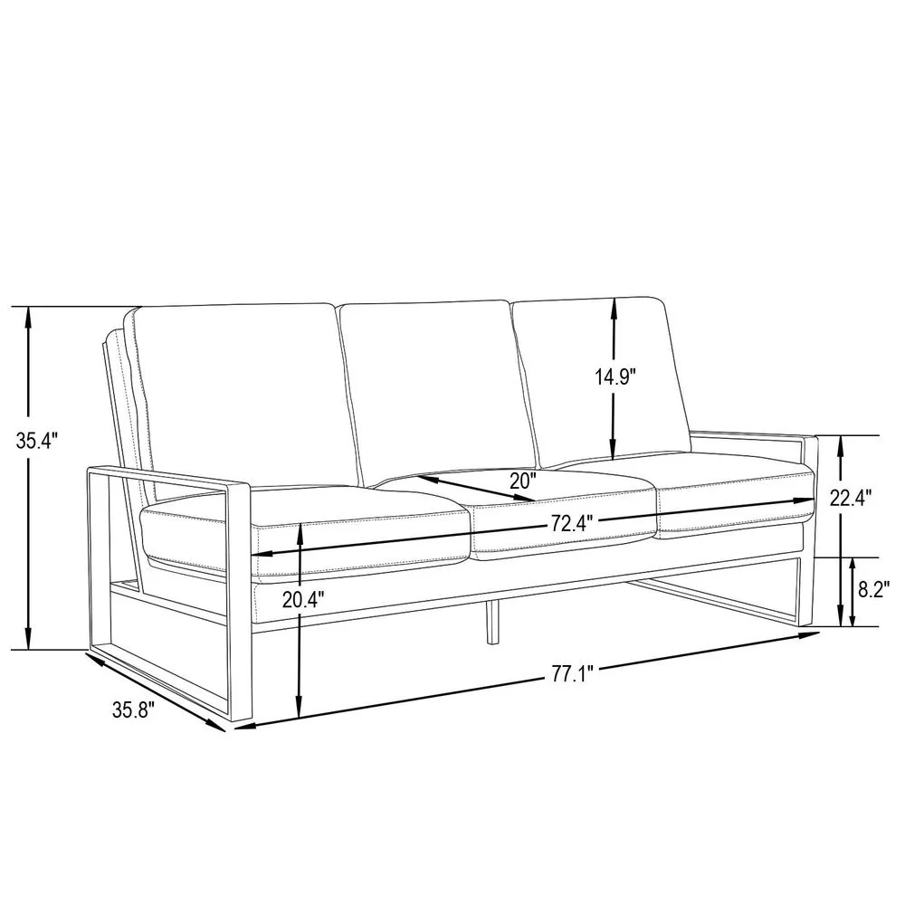 LeisureMod Jefferson Contemporary Modern Design Velvet Sofa With Gold Frame. - Image 33