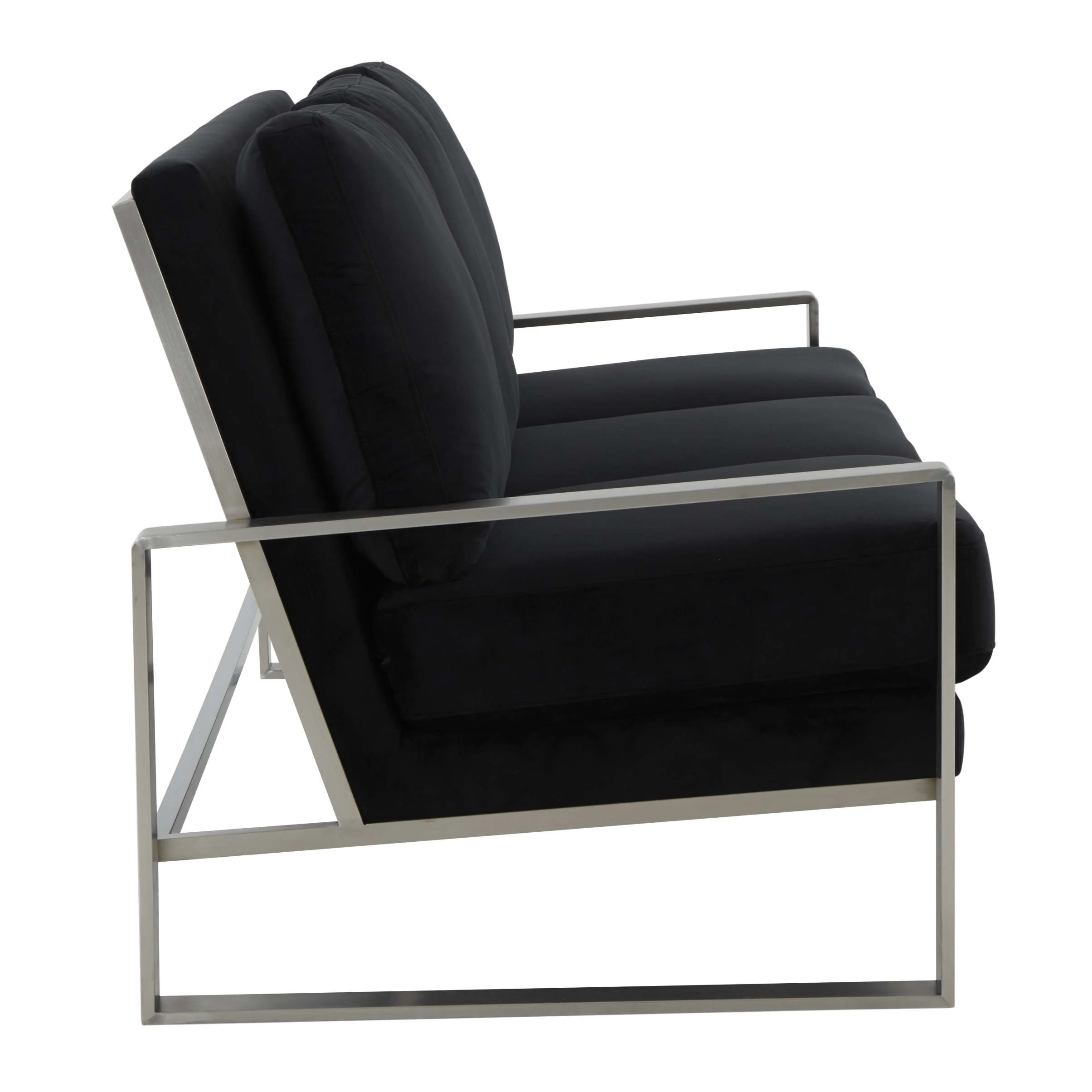 LeisureMod Jefferson Contemporary Modern Design Velvet Sofa With Silver Frame - Image 13