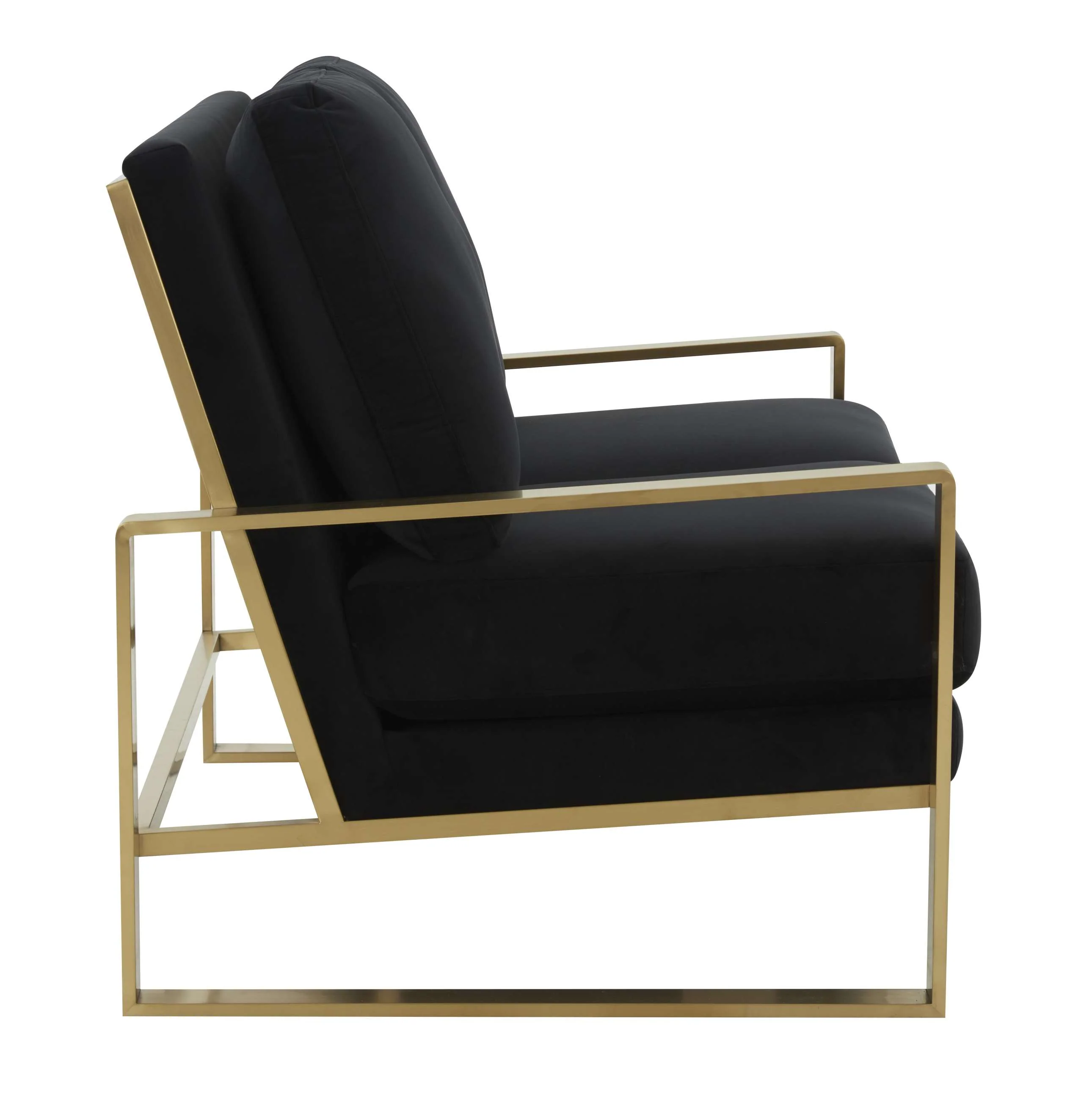 Leisuremod Jefferson Contemporary Modern Velvet Loveseat With Gold Frame - Image 10
