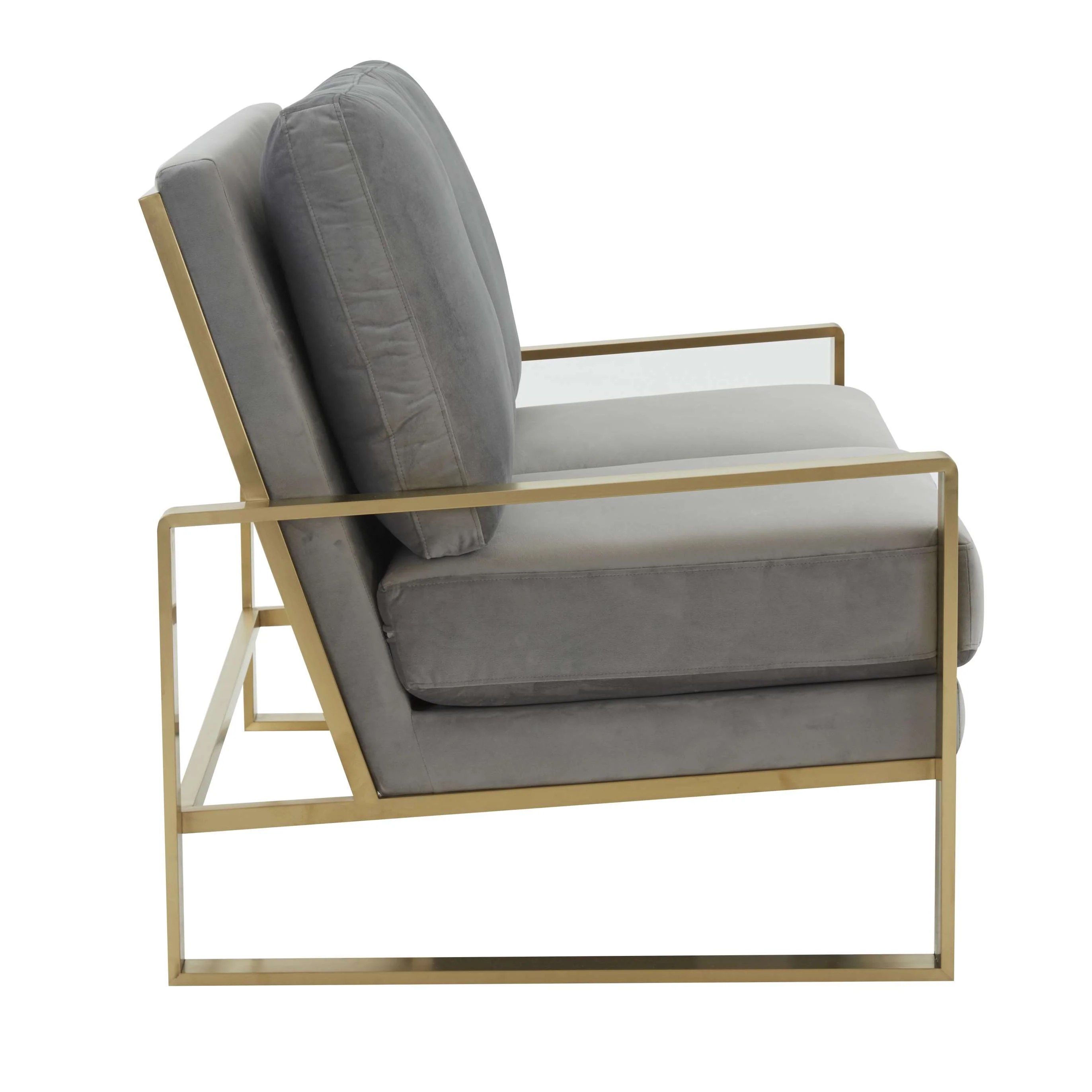 Leisuremod Jefferson Contemporary Modern Velvet Loveseat With Gold Frame - Image 23