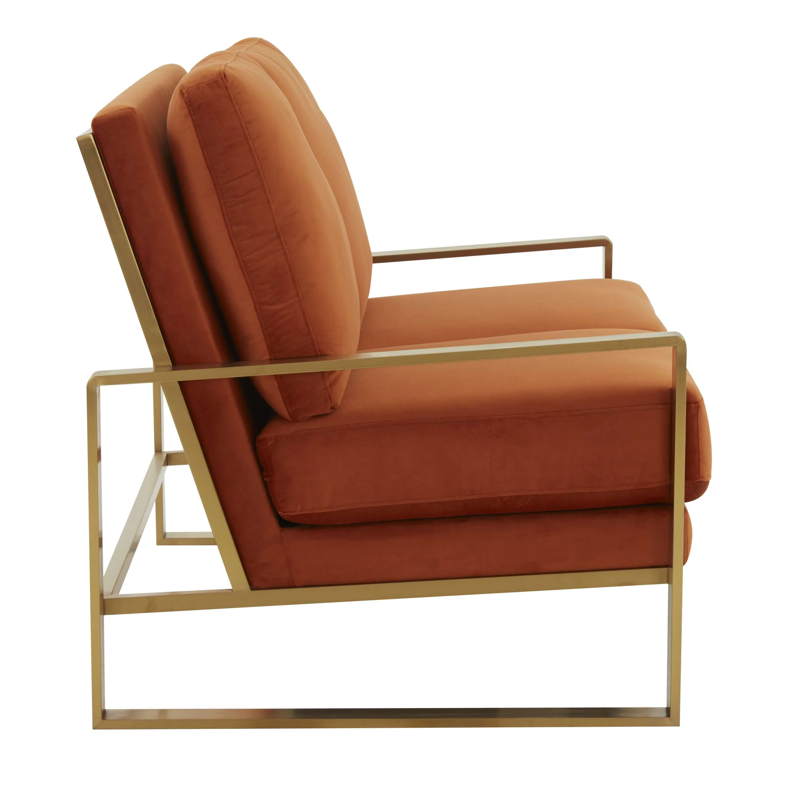 Leisuremod Jefferson Contemporary Modern Velvet Loveseat With Gold Frame - Image 28