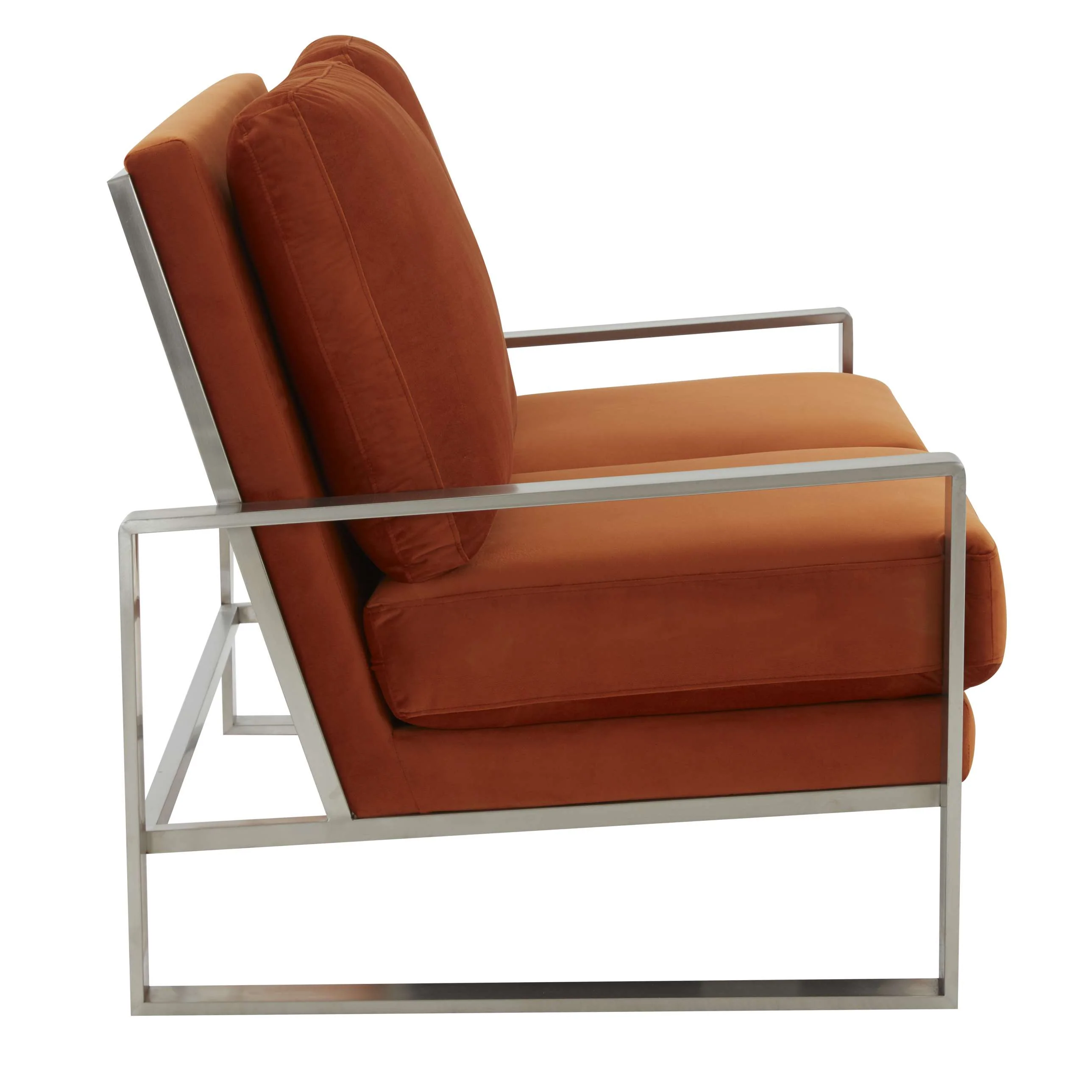 Leisuremod Jefferson Contemporary Modern Velvet Loveseat With Silver Frame - Image 35