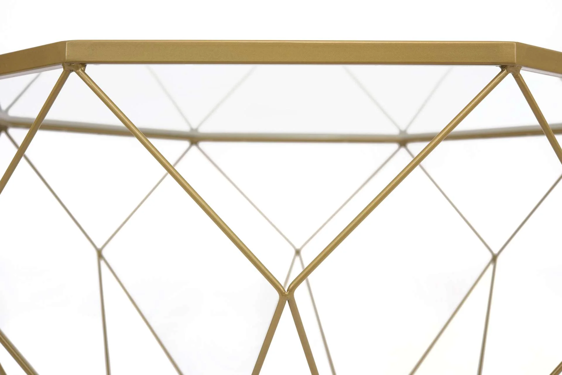 LeisureMod Jefferson Leather Armchair with Gold Frame and Octagon Coffee Table with Geometric Base - Image 56
