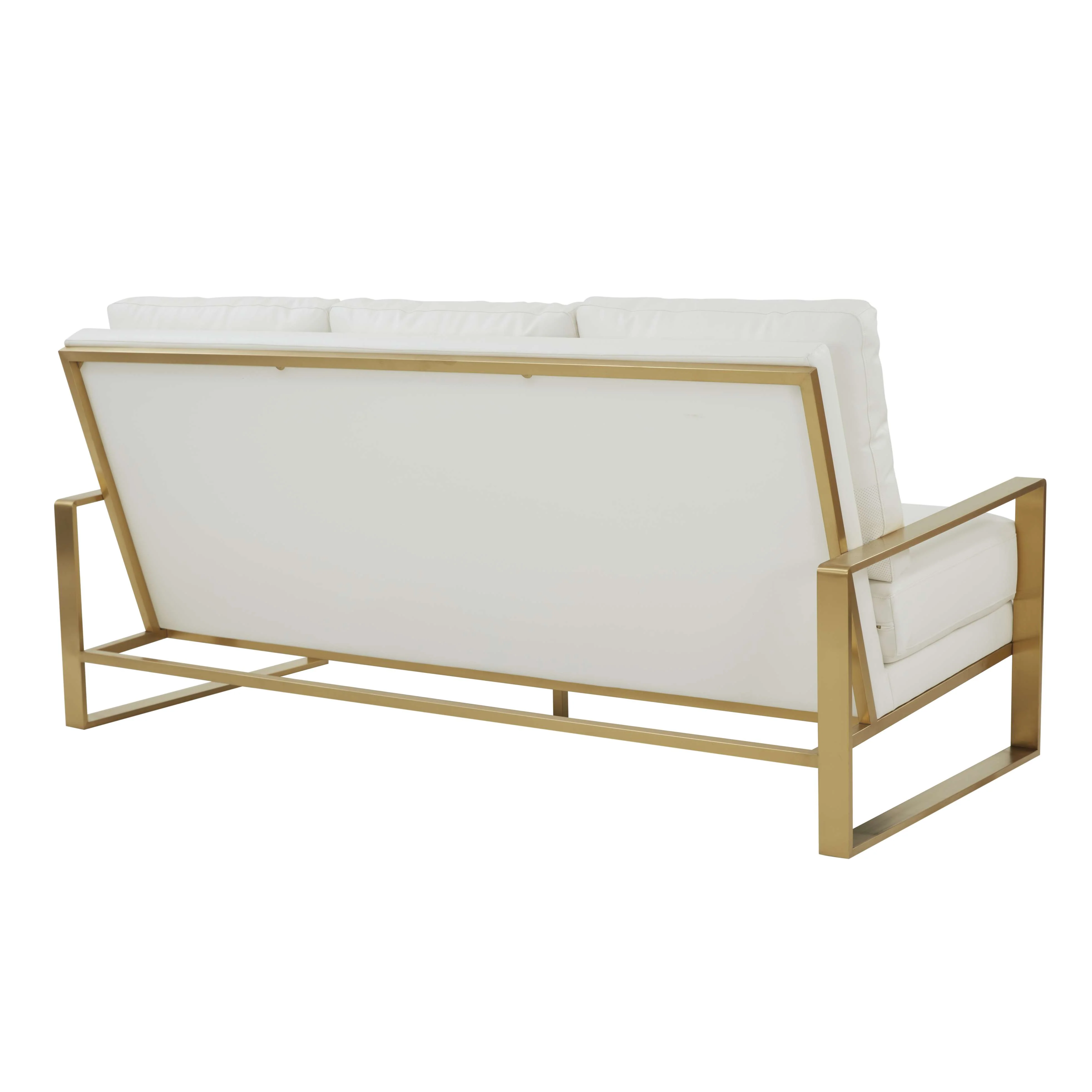LeisureMod Jefferson Modern Design Leather Sofa With Gold Frame - Image 26