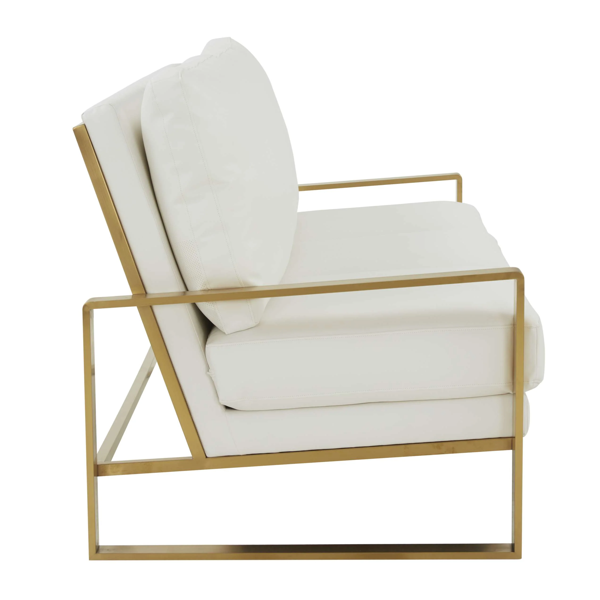 LeisureMod Jefferson Modern Design Leather Sofa With Gold Frame - Image 27