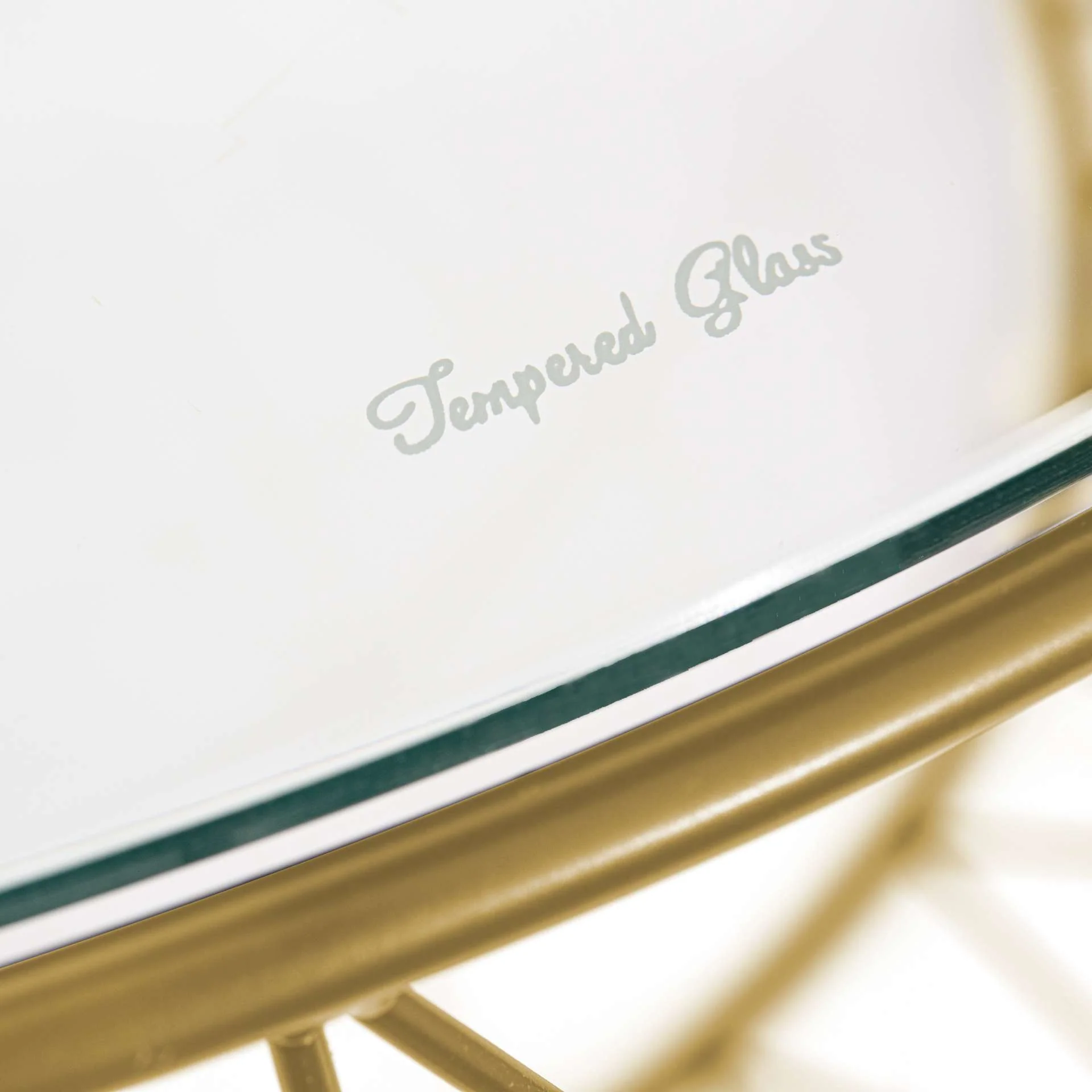 LeisureMod Jefferson Modern Leather Armchair with Gold Frame and Round Coffee Table with Glass Top and Metal Base - Image 13