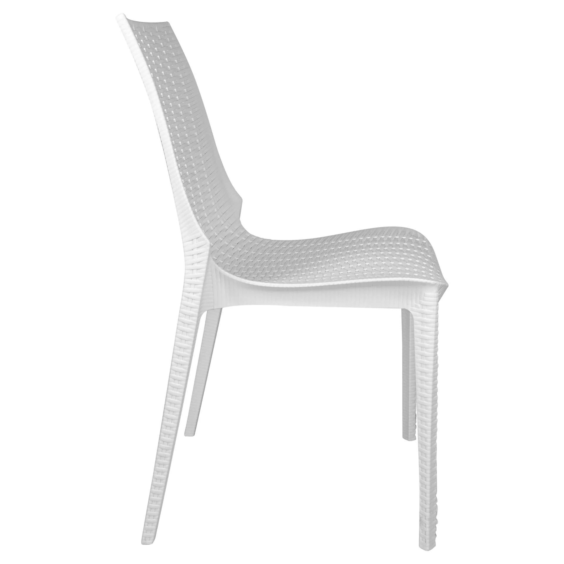 LeisureMod Kent 5-Piece Outdoor Dining Set with Plastic Square Table and 4 Stackable Chairs with Weave Design - Image 10