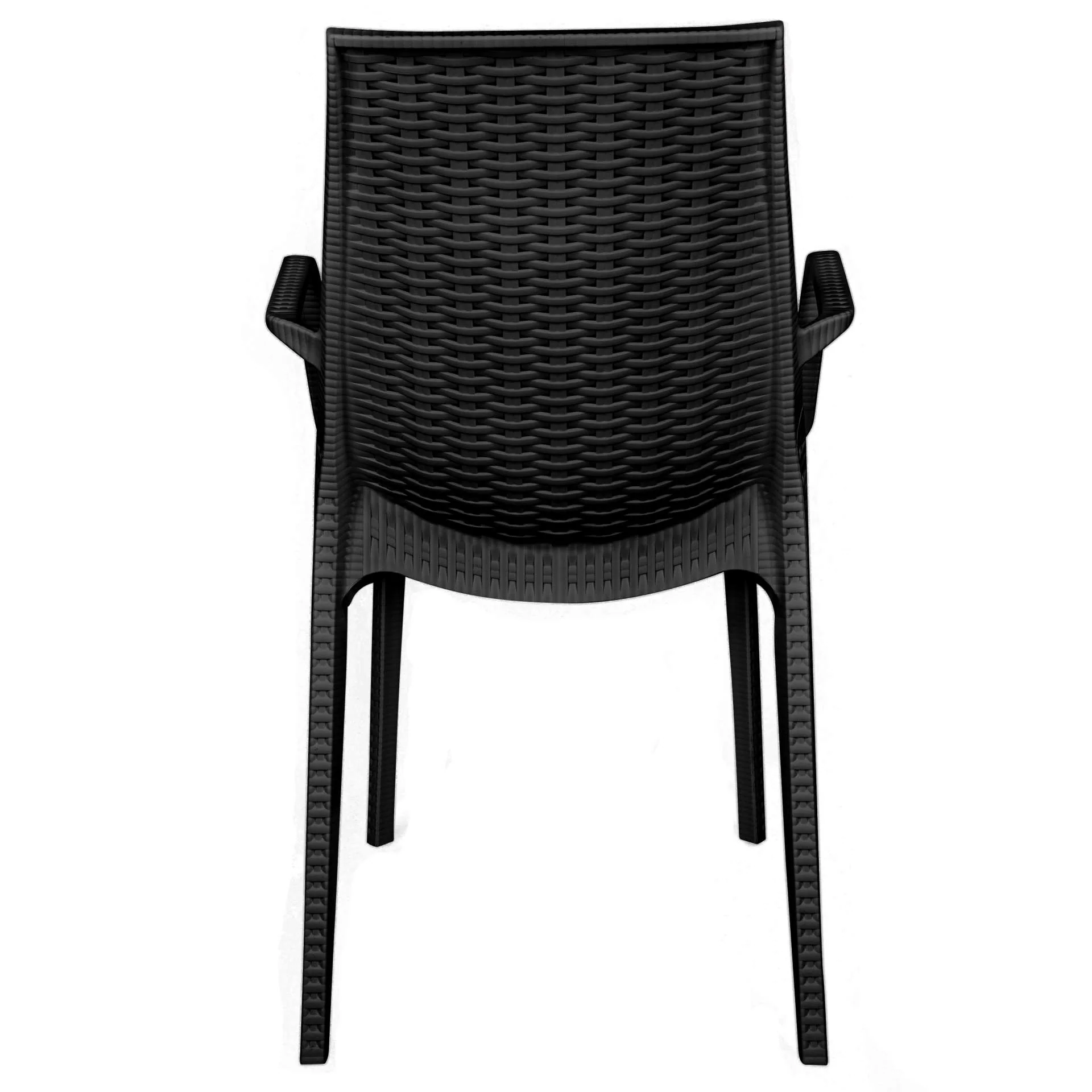 LeisureMod Kent Mid-Century 7-Piece Rectangular Outdoor Dining Set with 4 Side Chairs and 2 Armchairs - Image 10
