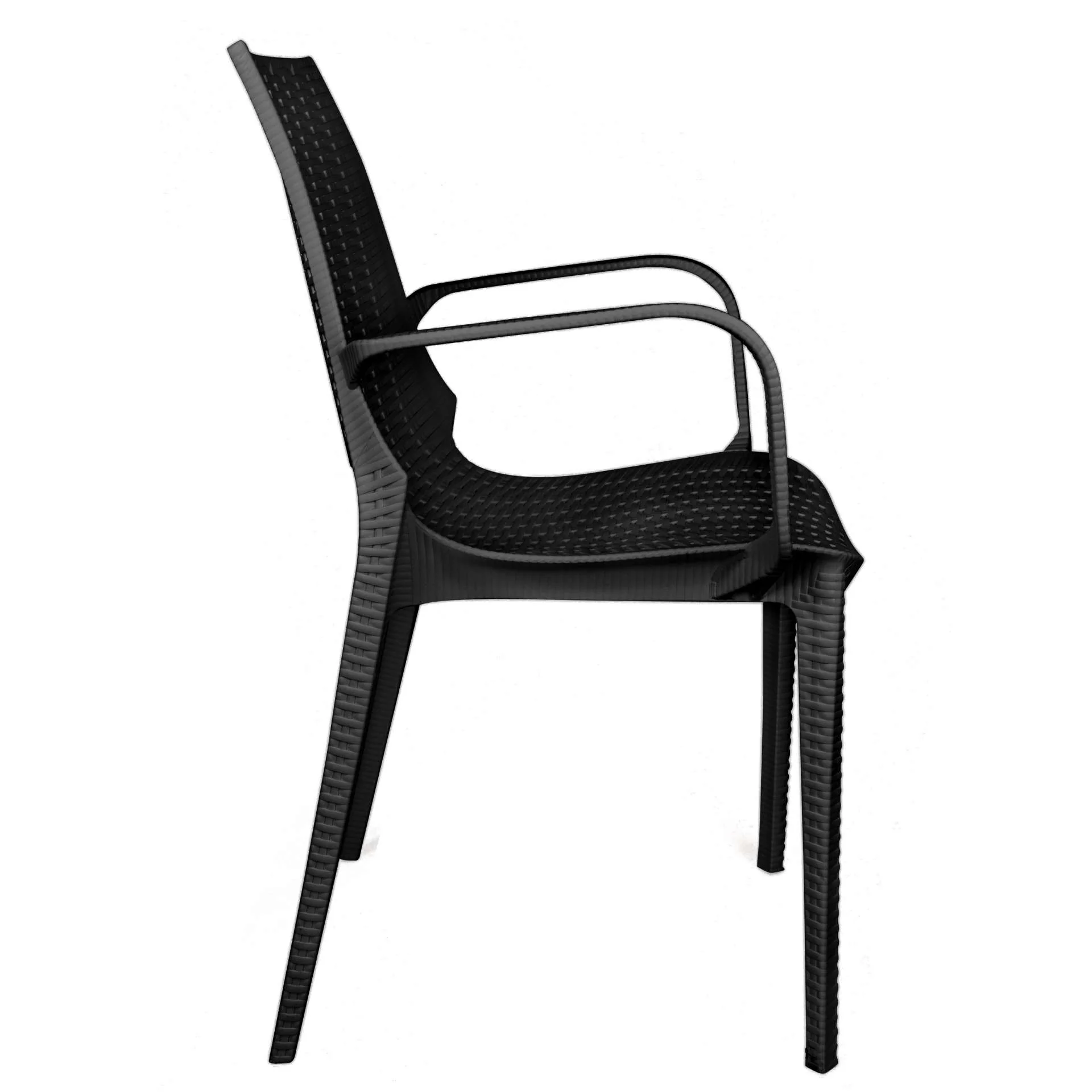 LeisureMod Kent Mid-Century 7-Piece Rectangular Outdoor Dining Set with 4 Side Chairs and 2 Armchairs - Image 11