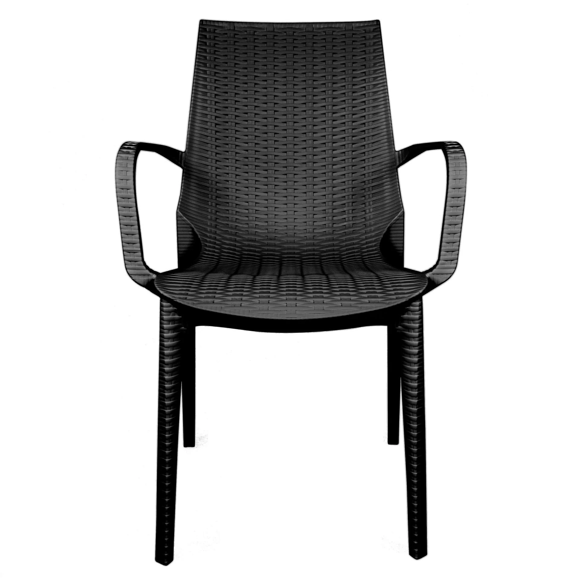 LeisureMod Kent Mid-Century 7-Piece Rectangular Outdoor Dining Set with 4 Side Chairs and 2 Armchairs - Image 13