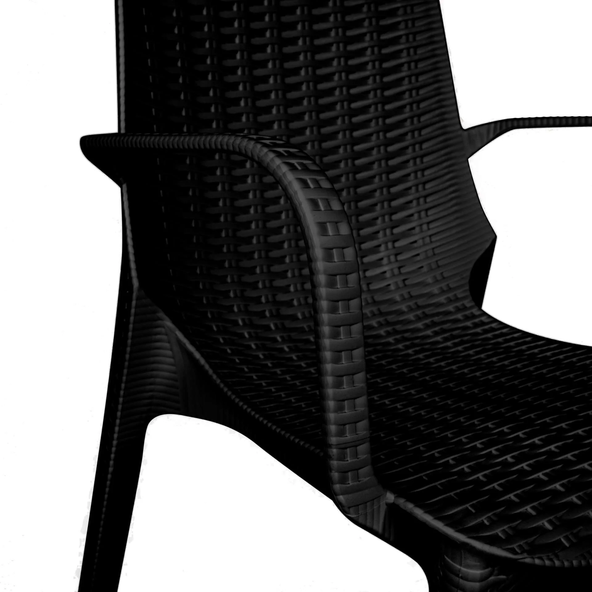 LeisureMod Kent Mid-Century 7-Piece Rectangular Outdoor Dining Set with 4 Side Chairs and 2 Armchairs - Image 21