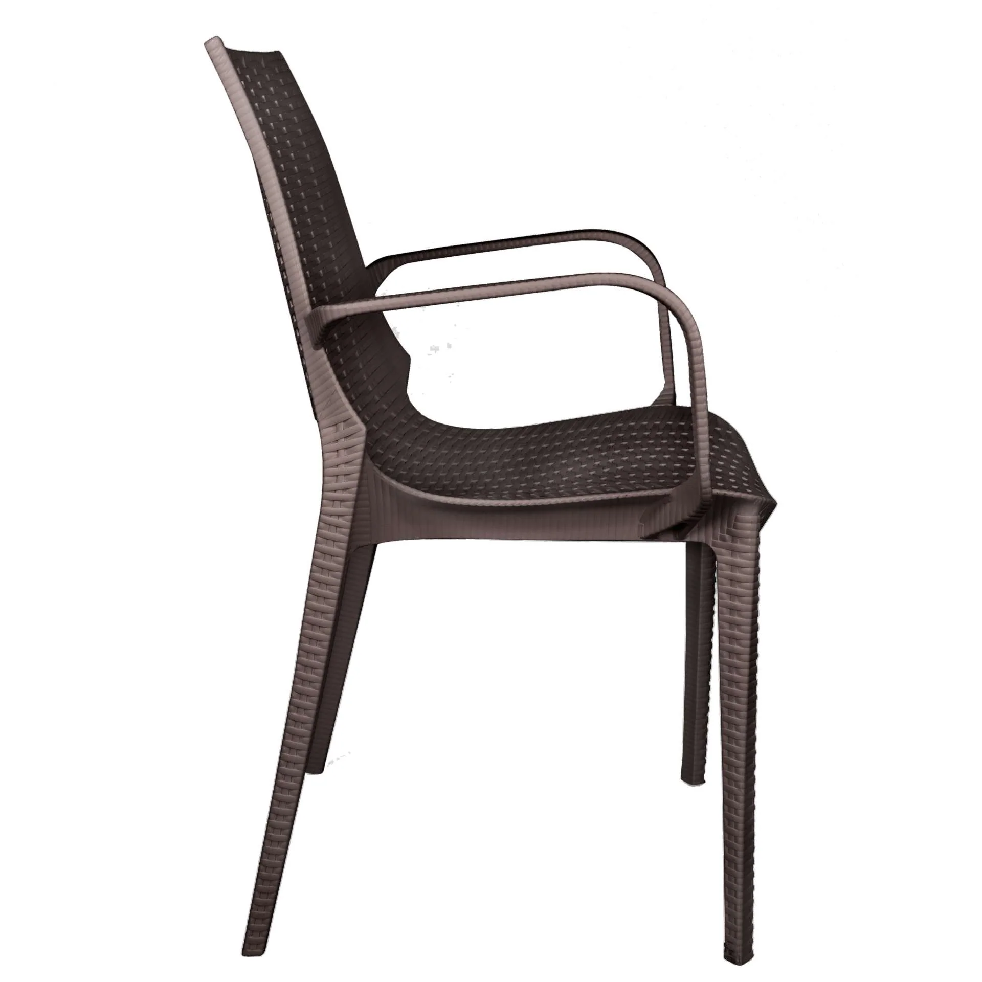 LeisureMod Kent Outdoor Patio Plastic Dining Arm Chair - KCA21BR - Image 3