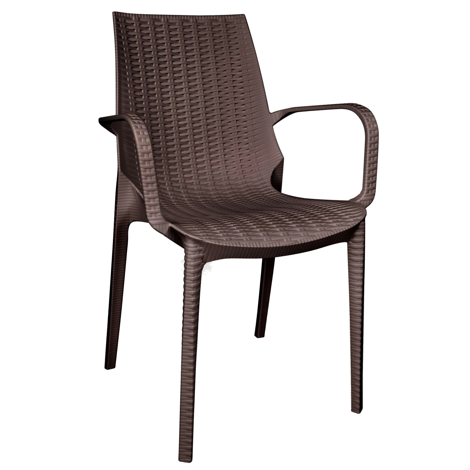 LeisureMod Kent Outdoor Patio Plastic Dining Arm Chair - KCA21BR - Image 4